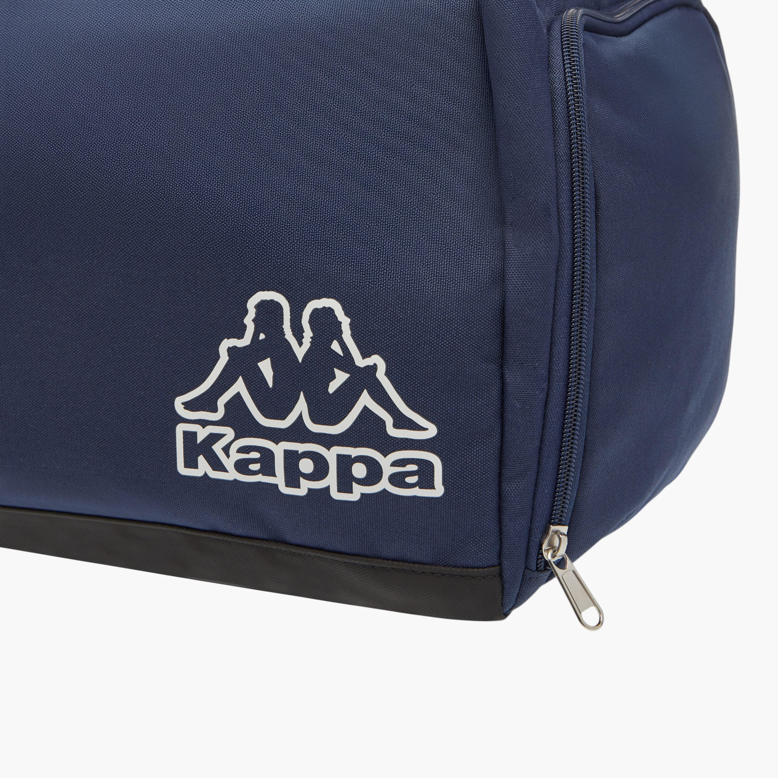 Kappa Logo Print Duffel Bag with Handles and Zip Closure-travel-luggagesandbags-dufflebags-image-5