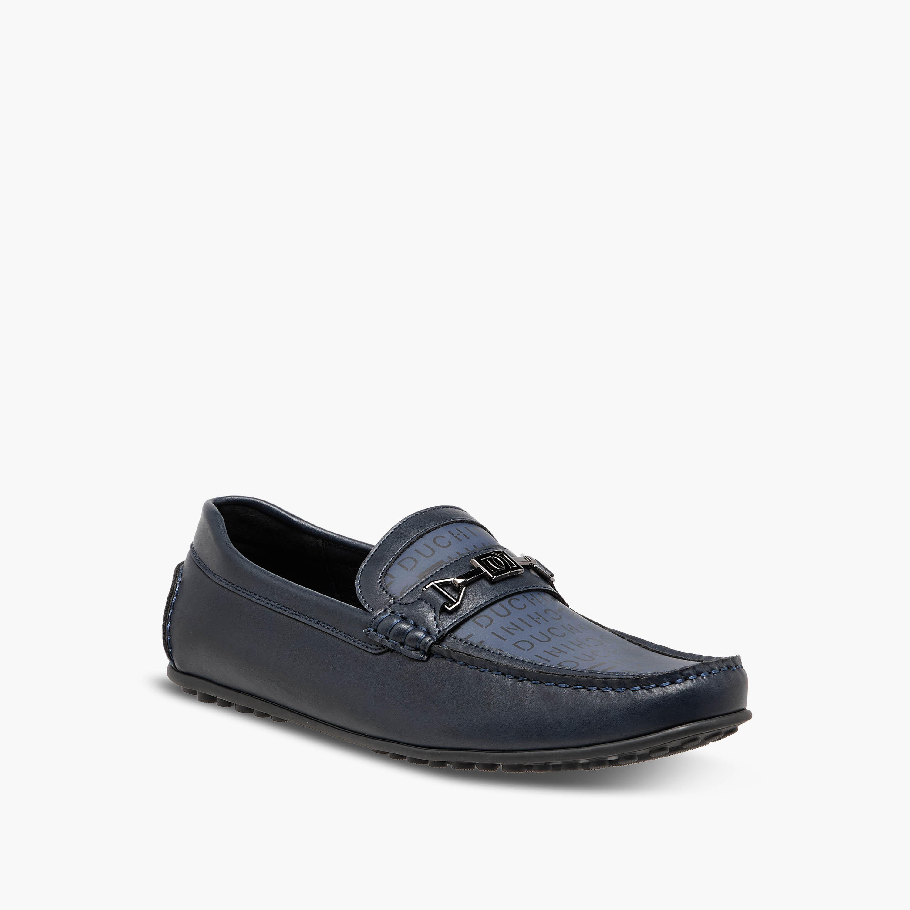 Duchini Men Monogram Print Slip-On Moccasins-men-shoes-loafersandmoccasins-image-2