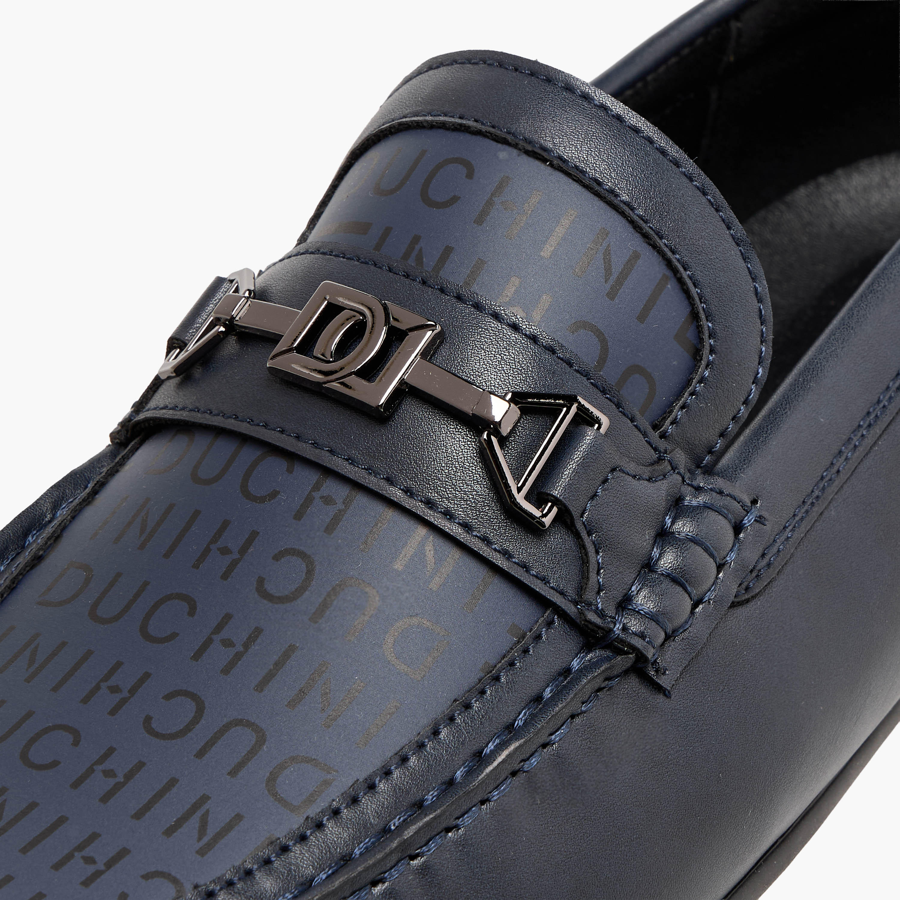 Duchini Men Monogram Print Slip-On Moccasins-men-shoes-loafersandmoccasins-image-4