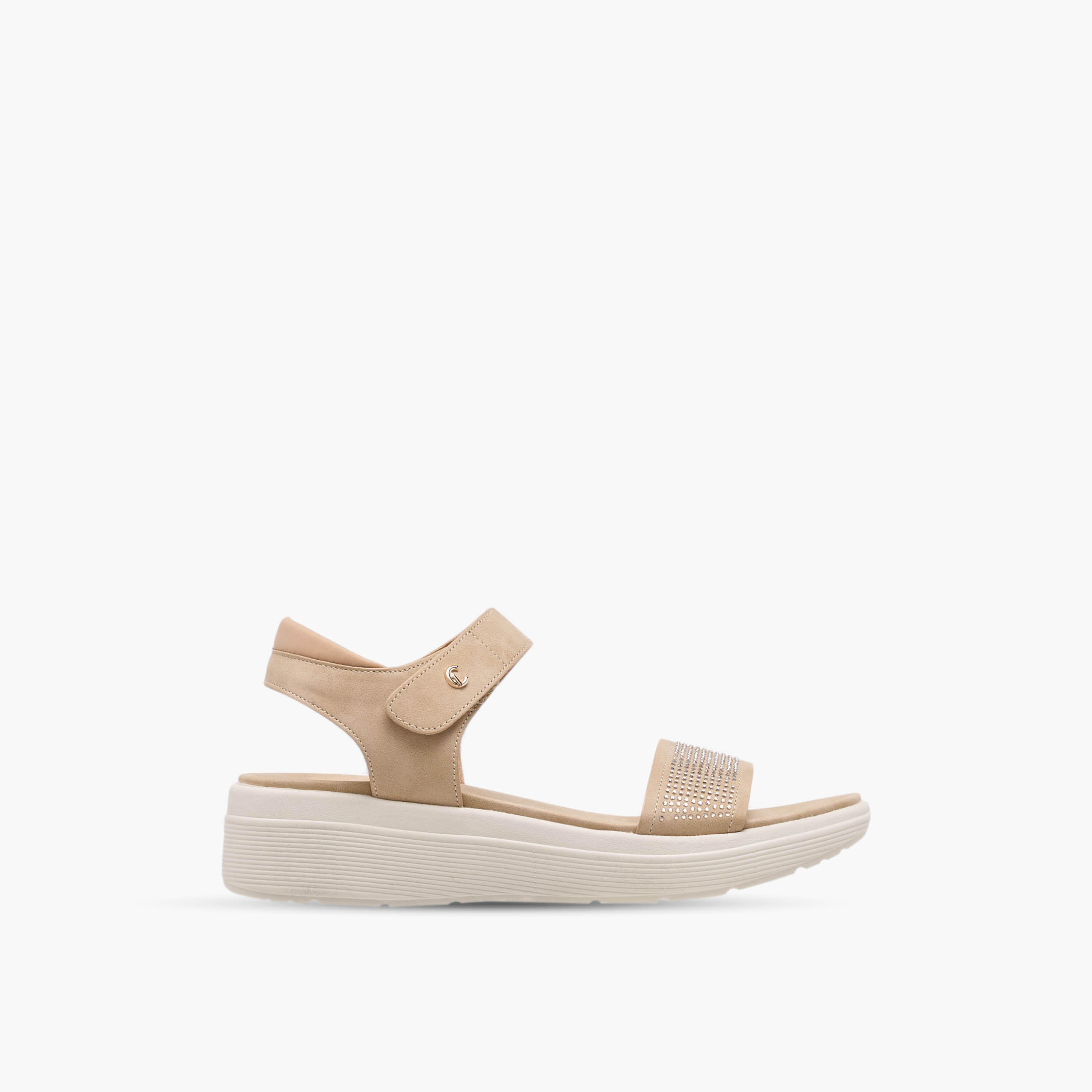 Le Confort Embellished Comfort Sandals with Hook and Loop Closure-women-shoes-sandals-heeled-image-2