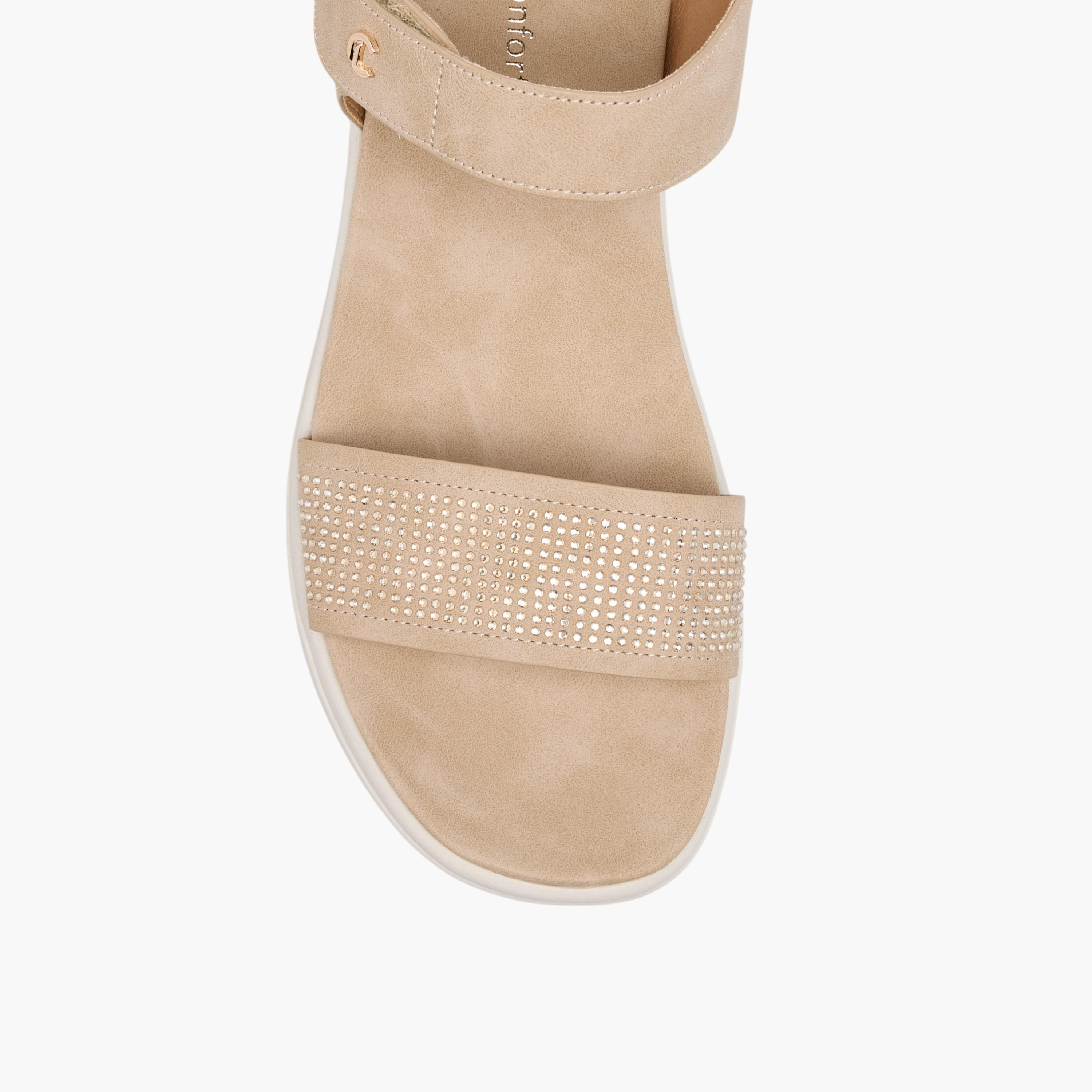 Le Confort Embellished Comfort Sandals with Hook and Loop Closure-women-shoes-sandals-heeled-image-3