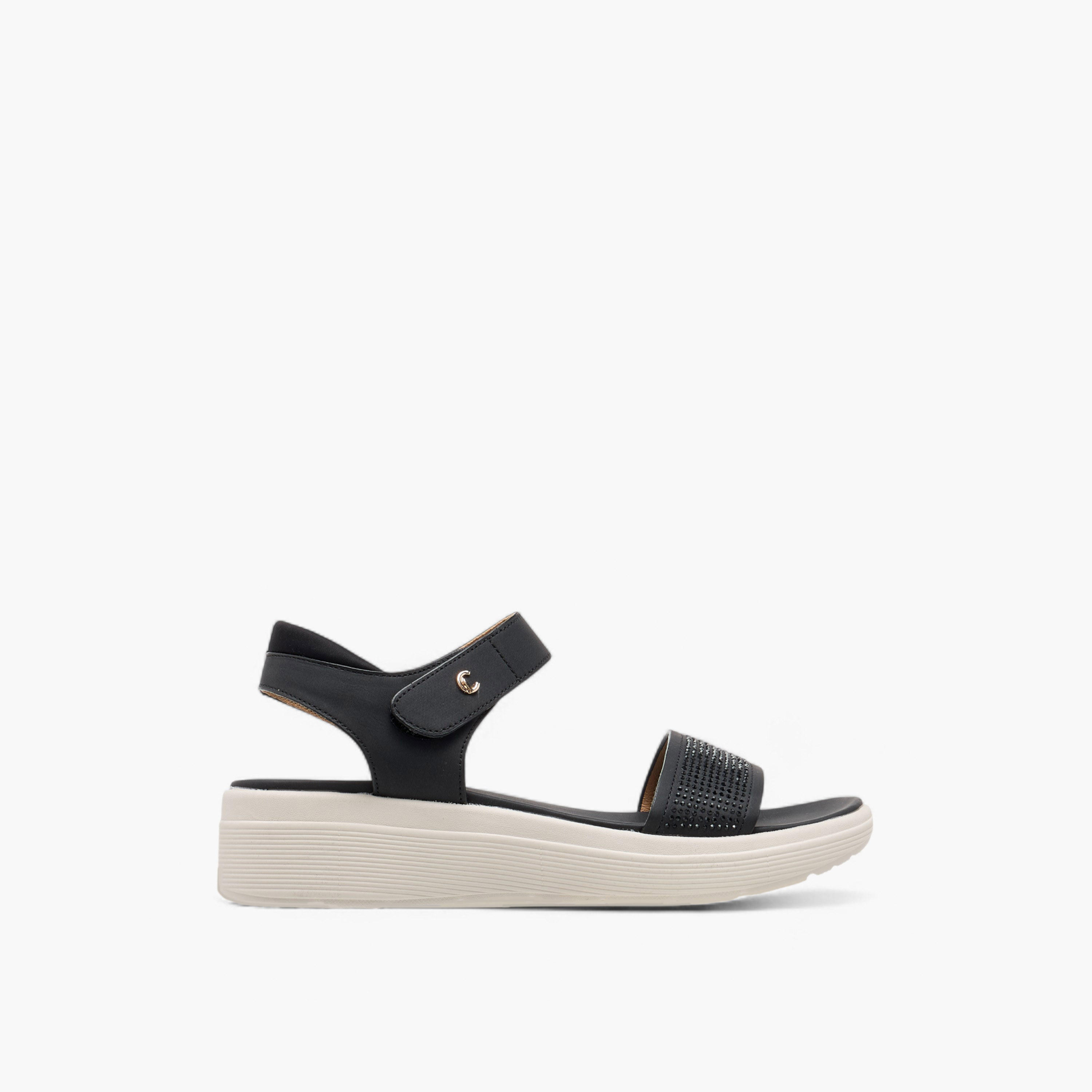 Le Confort Embellished Comfort Sandals with Hook and Loop Closure-women-shoes-sandals-heeled-image-2