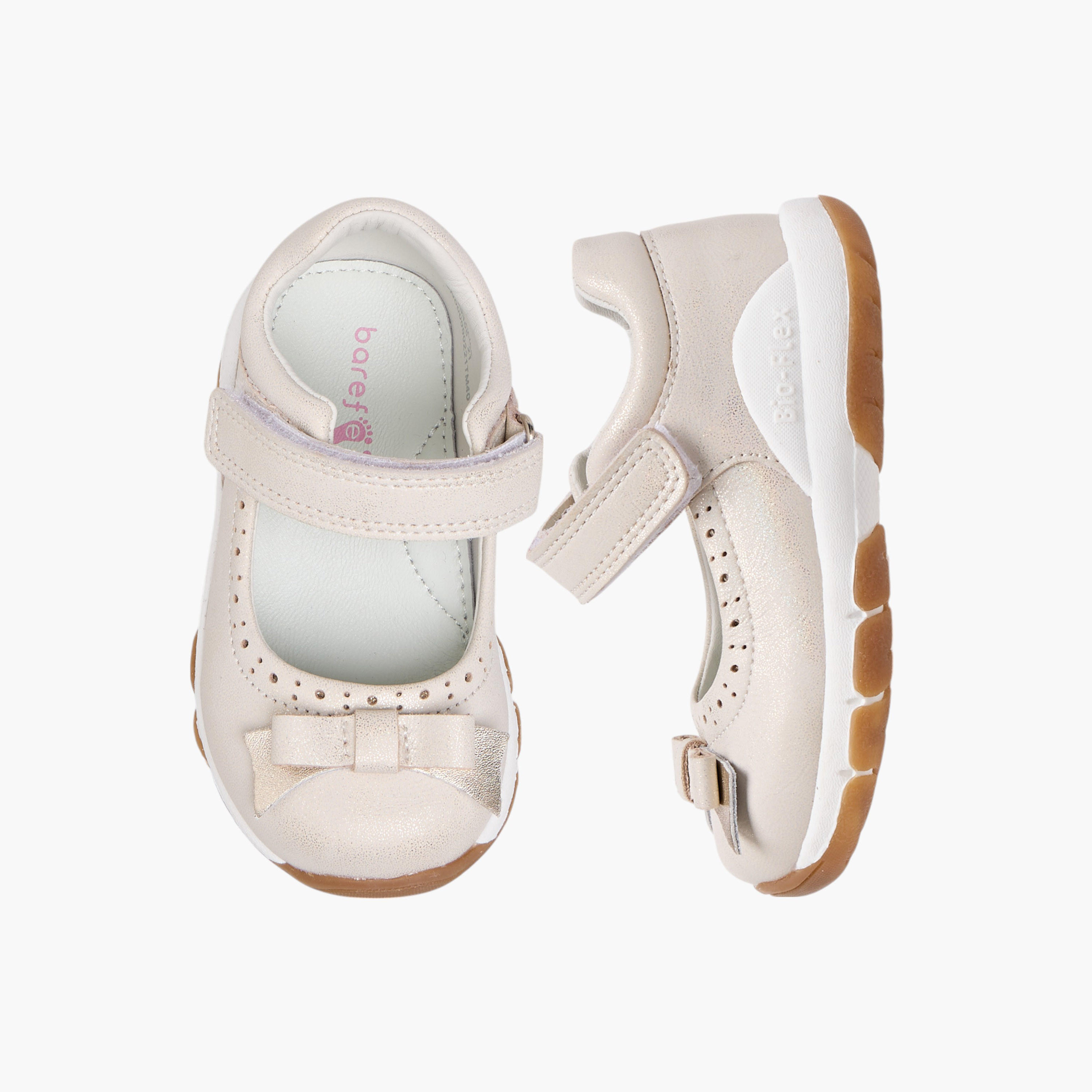 Barefeet Bow Accent Mary Jane Shoes with Hook and Loop Closure-girls-shoes-maryjanes-image-1