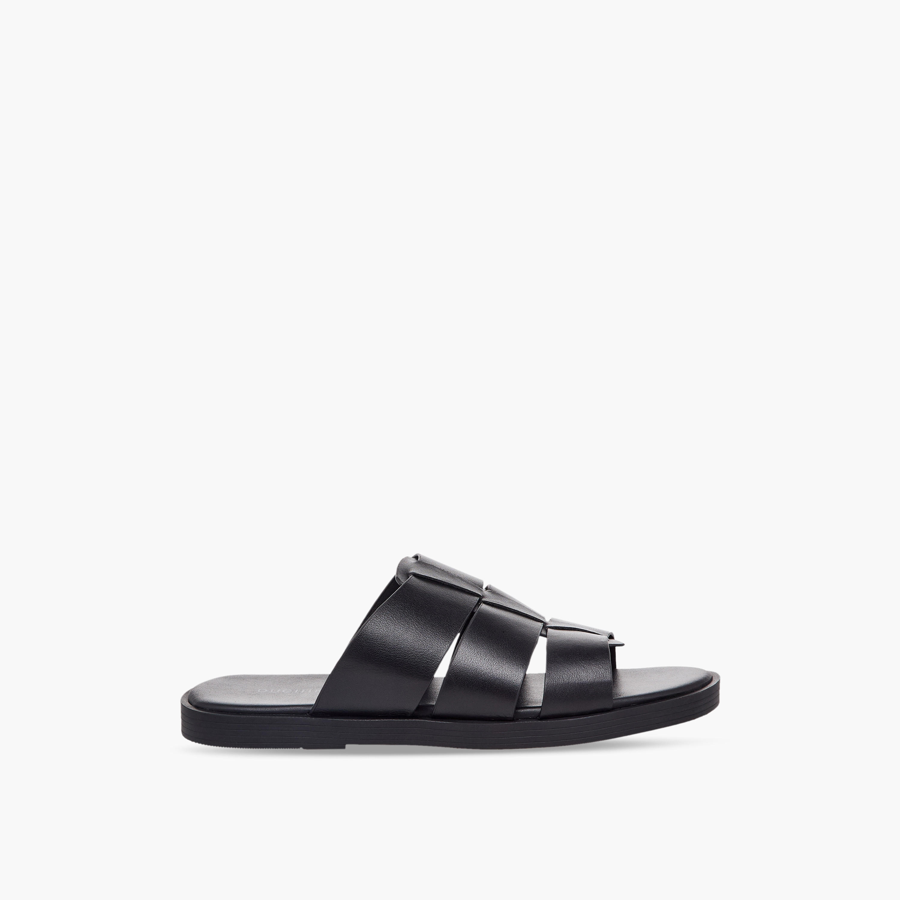 Duchini Men Slip-On Leather Comfort Sandals-men-shoes-sandals-image-3