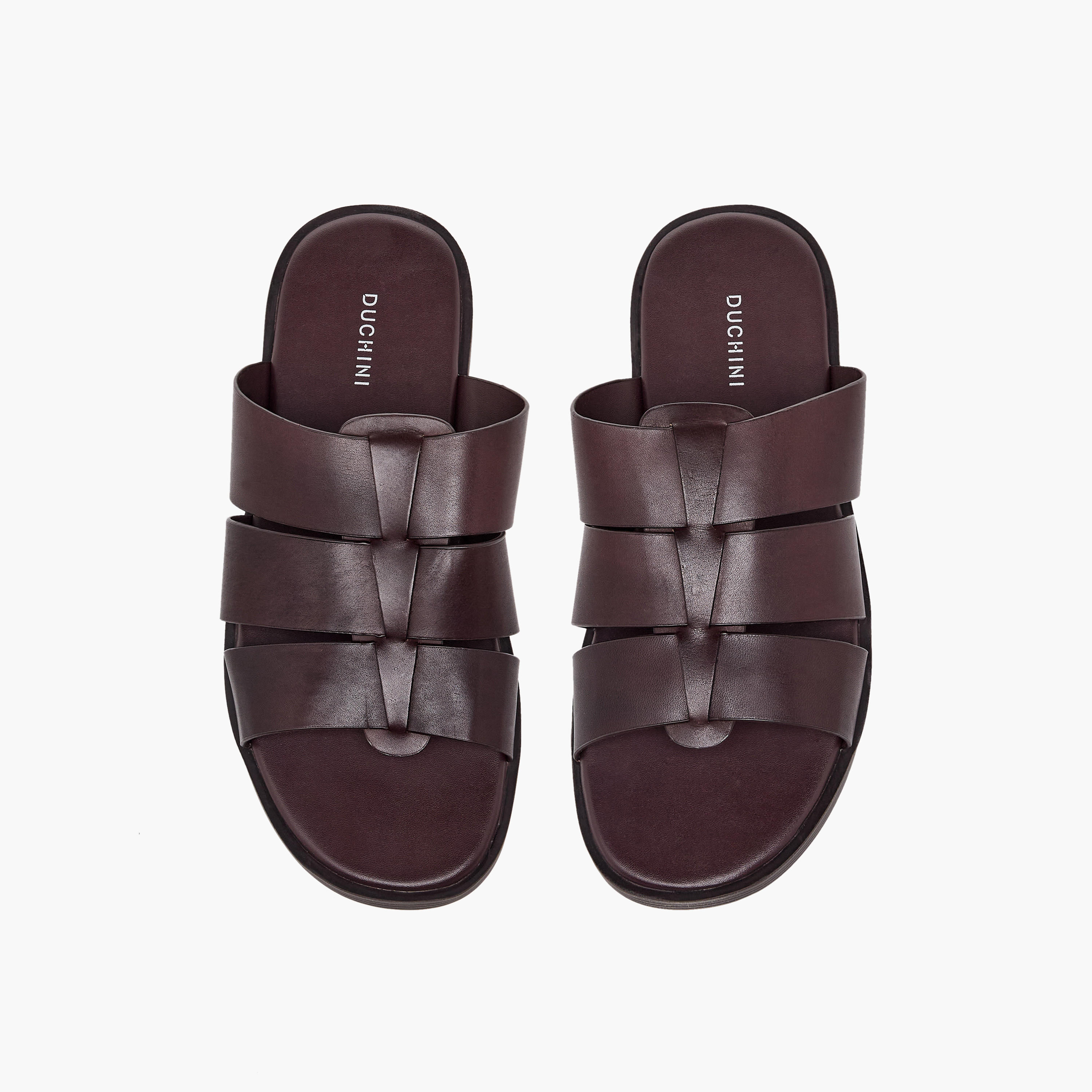 Duchini Men Slip-On Leather Comfort Sandals-men-shoes-sandals-image-1