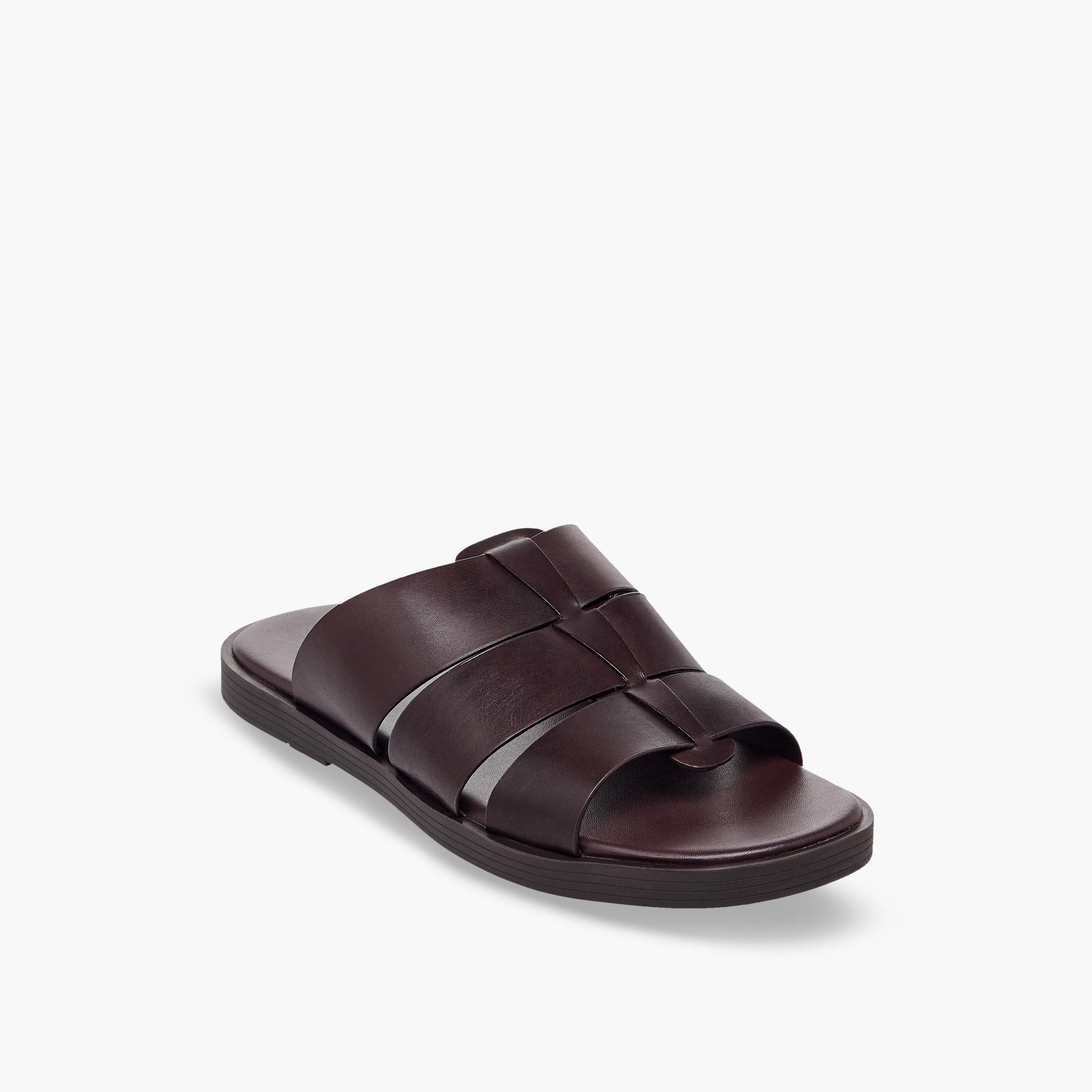 Duchini Men Slip-On Leather Comfort Sandals-men-shoes-sandals-image-2