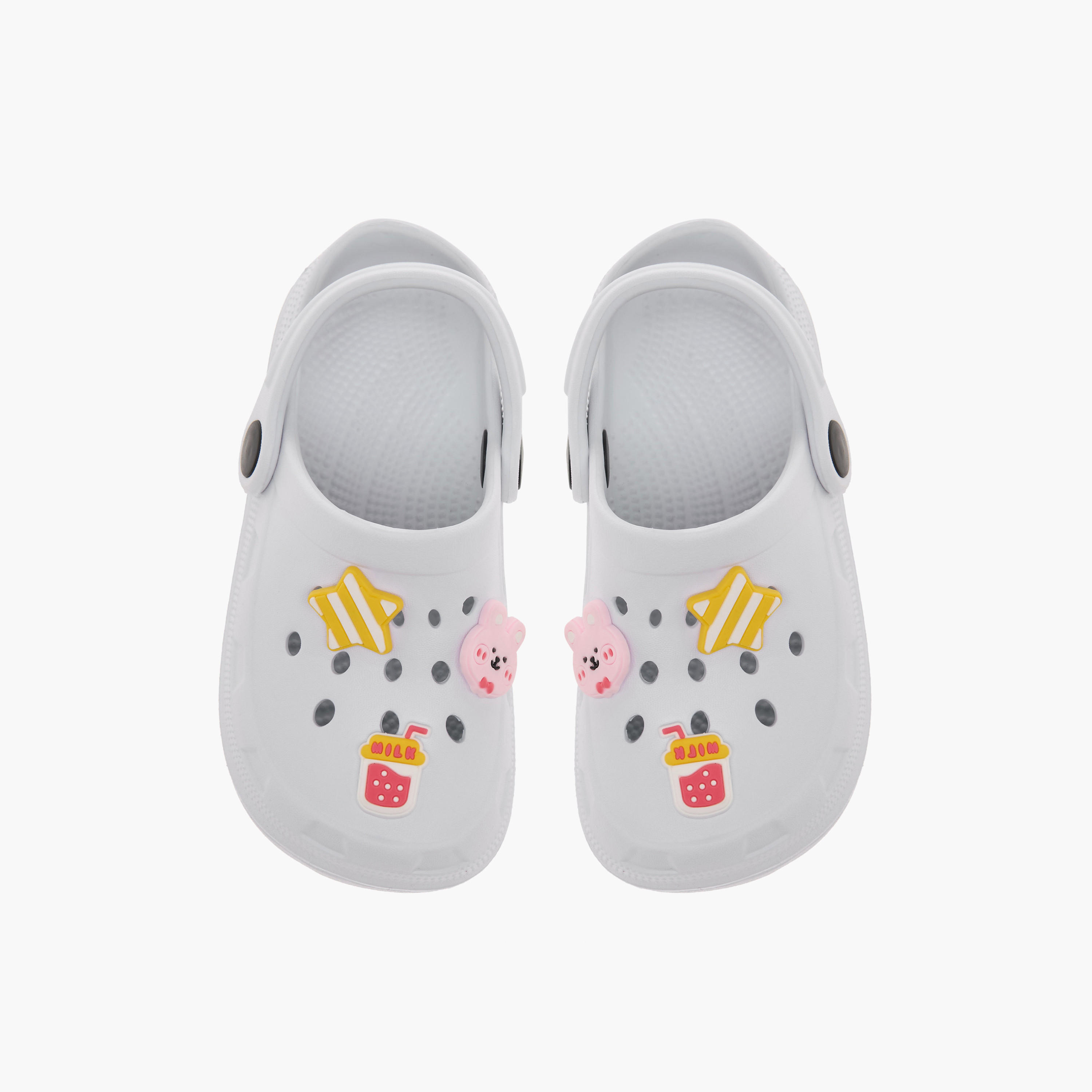 صندل كلوج بنقوش وحزام خلفي من فلورا بيلا-girls-shoes-sandals-image-1
