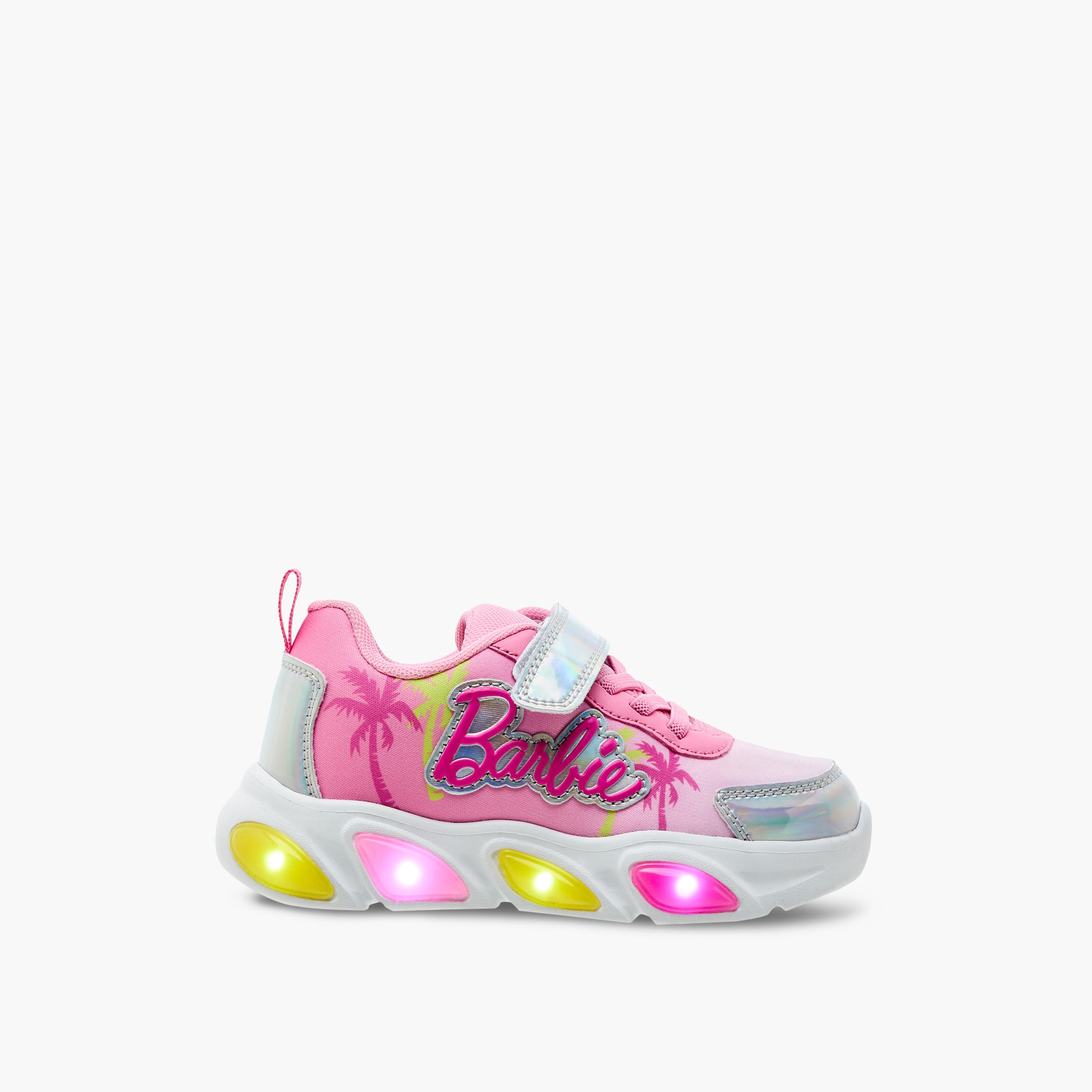 Barbie Print Light-Up Sneakers with Hook and Loop Closure-girls-shoes-sneakers-image-4