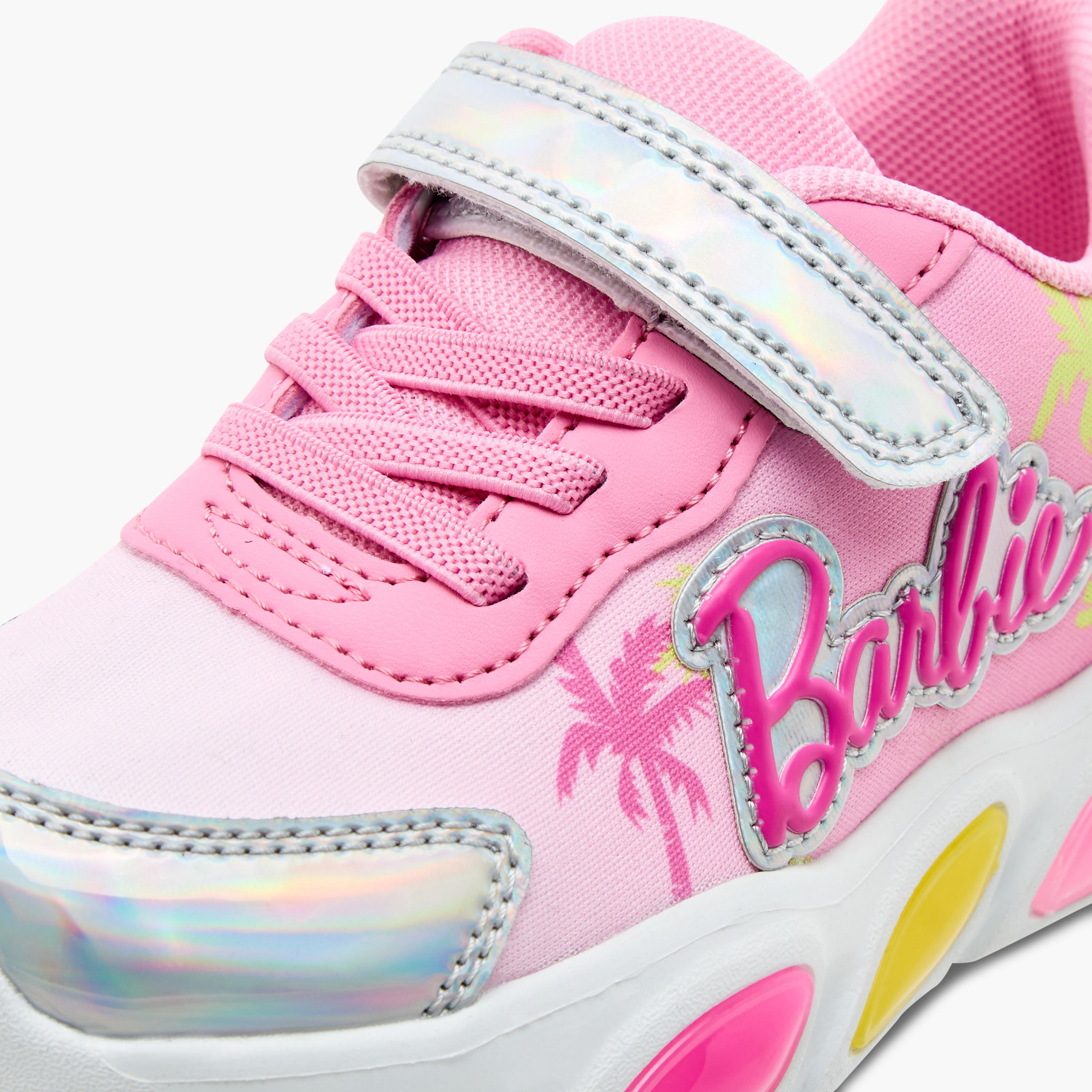 Barbie Print Light-Up Sneakers with Hook and Loop Closure-girls-shoes-sneakers-image-5