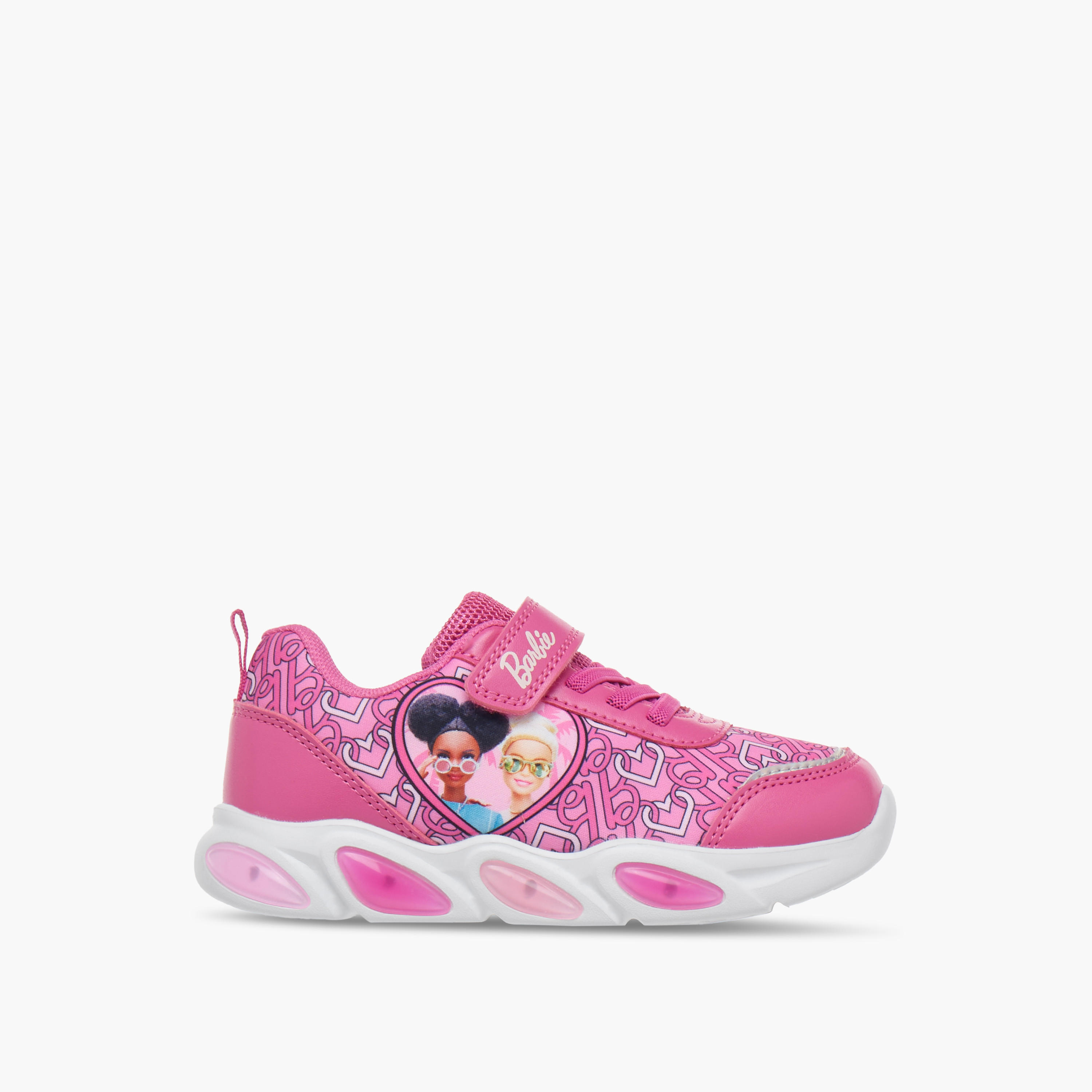 Barbie Printed Light-Up Sneakers with Hook and Loop Closure-girls-shoes-sneakers-image-3