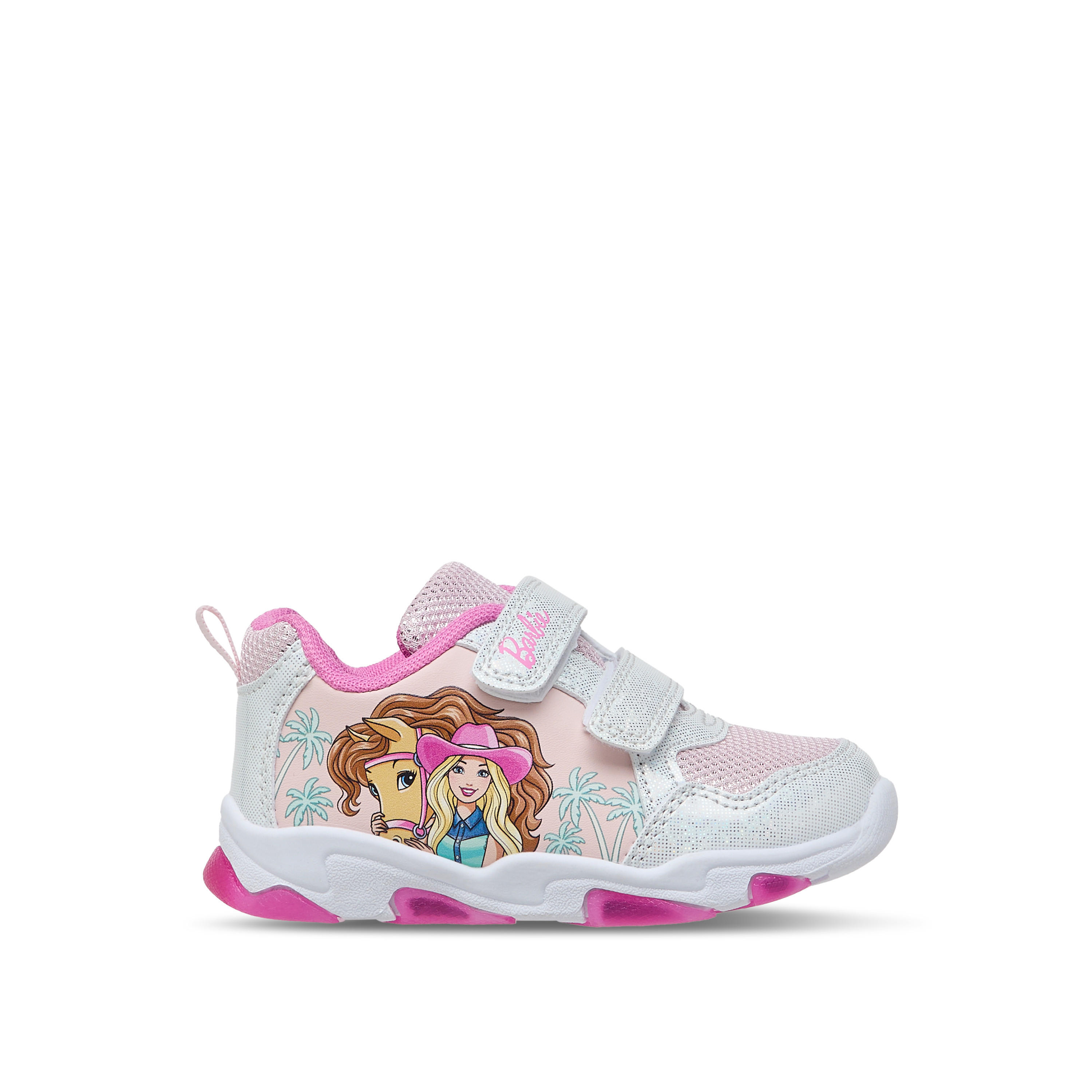 Barbie Printed Light-Up Sneakers with Hook and Loop Closure-girls-shoes-sneakers-image-3