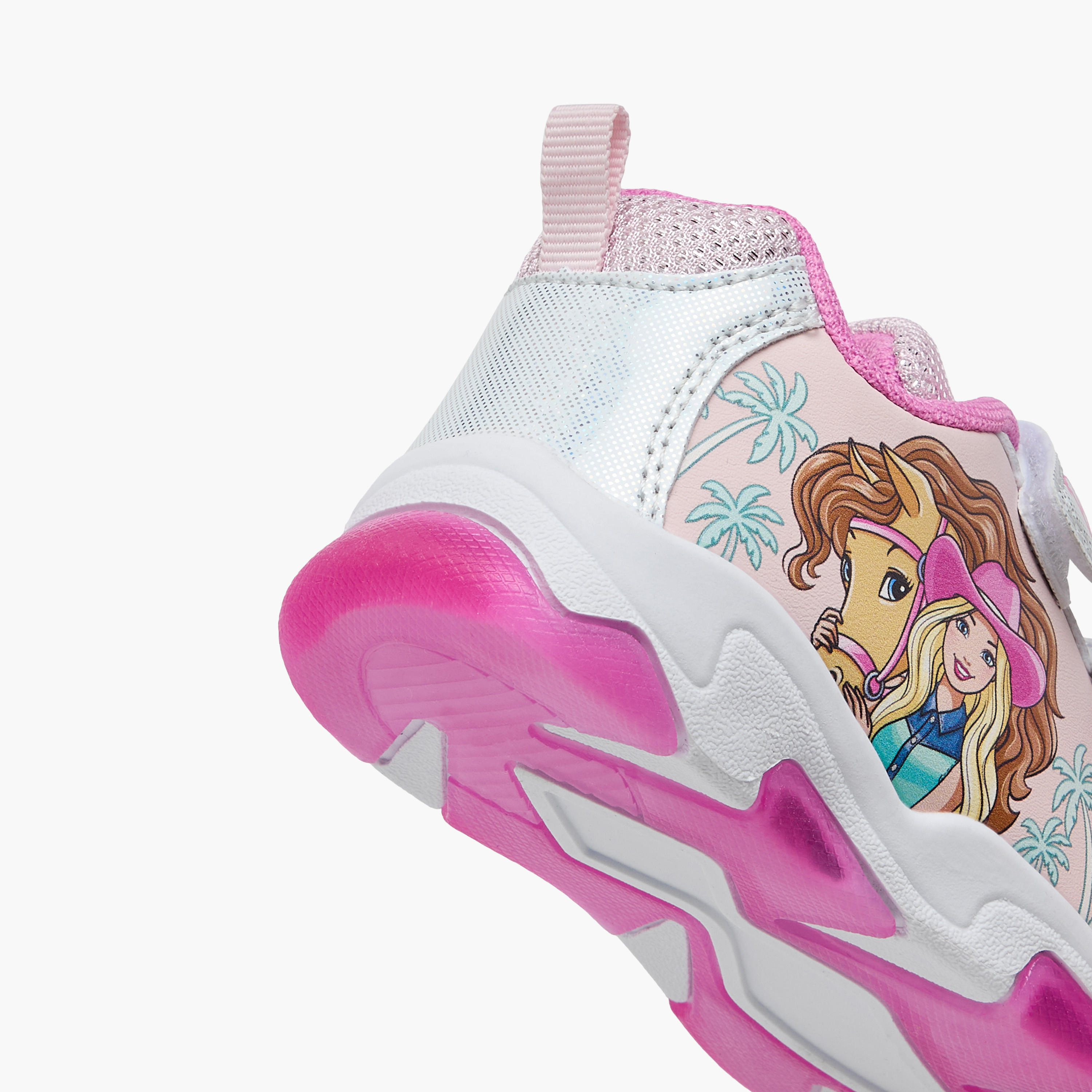 Barbie Printed Light-Up Sneakers with Hook and Loop Closure-girls-shoes-sneakers-image-6