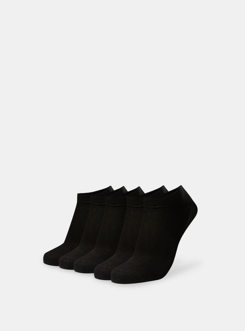 Shoemart Solid Ankle Length Socks - Set of 5-men-socks-image-1