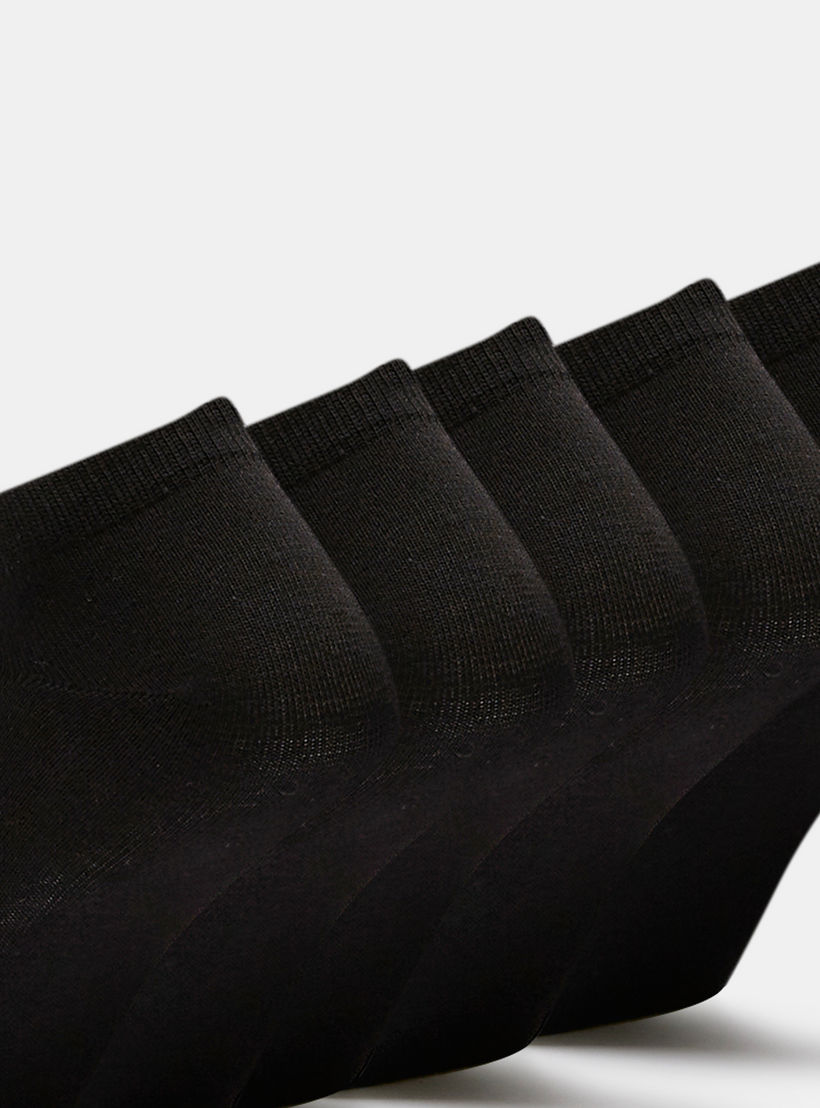 Shoemart Solid Ankle Length Socks - Set of 5-men-socks-image-3