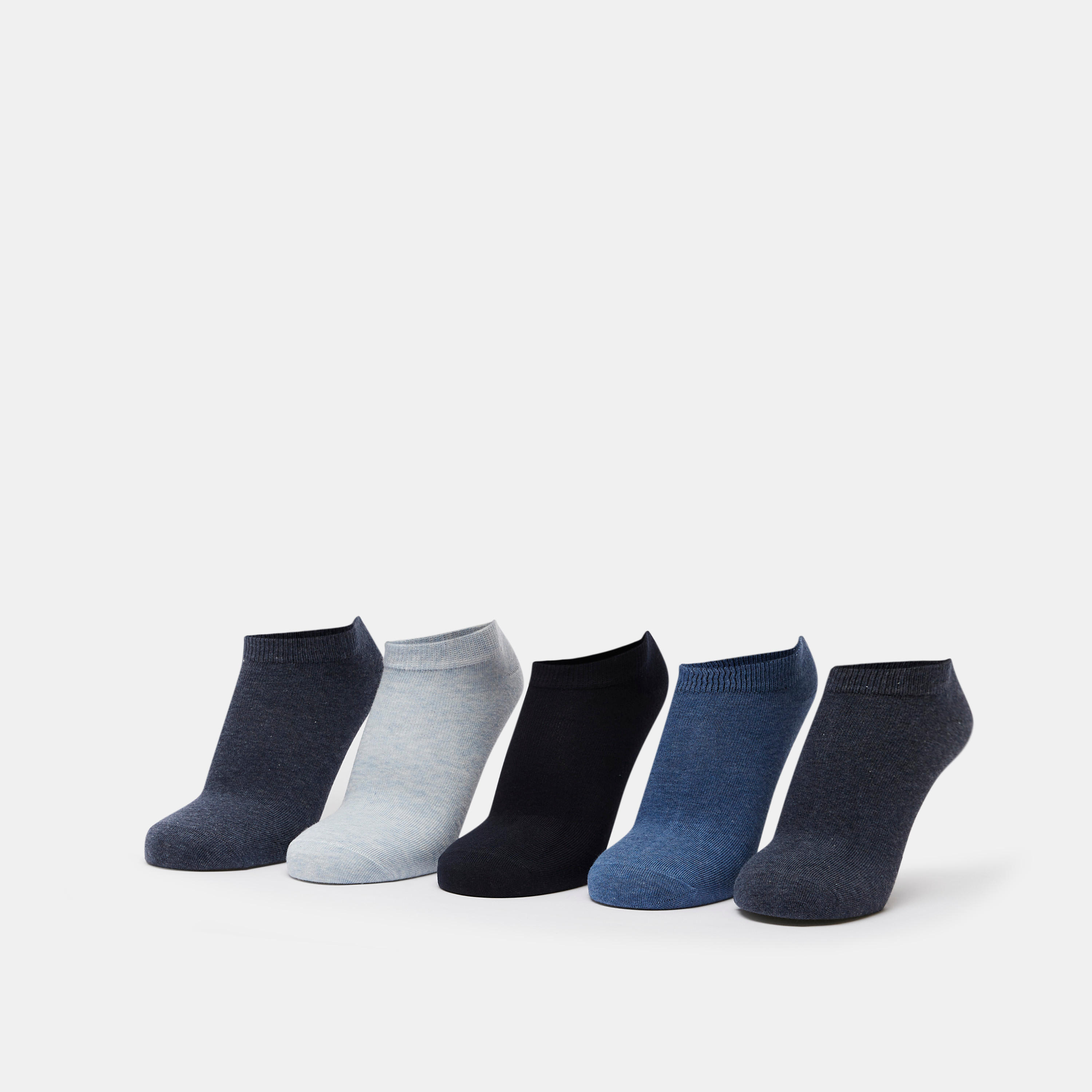 Solid Ankle Length Socks - Set of 5-men-socks-image-1