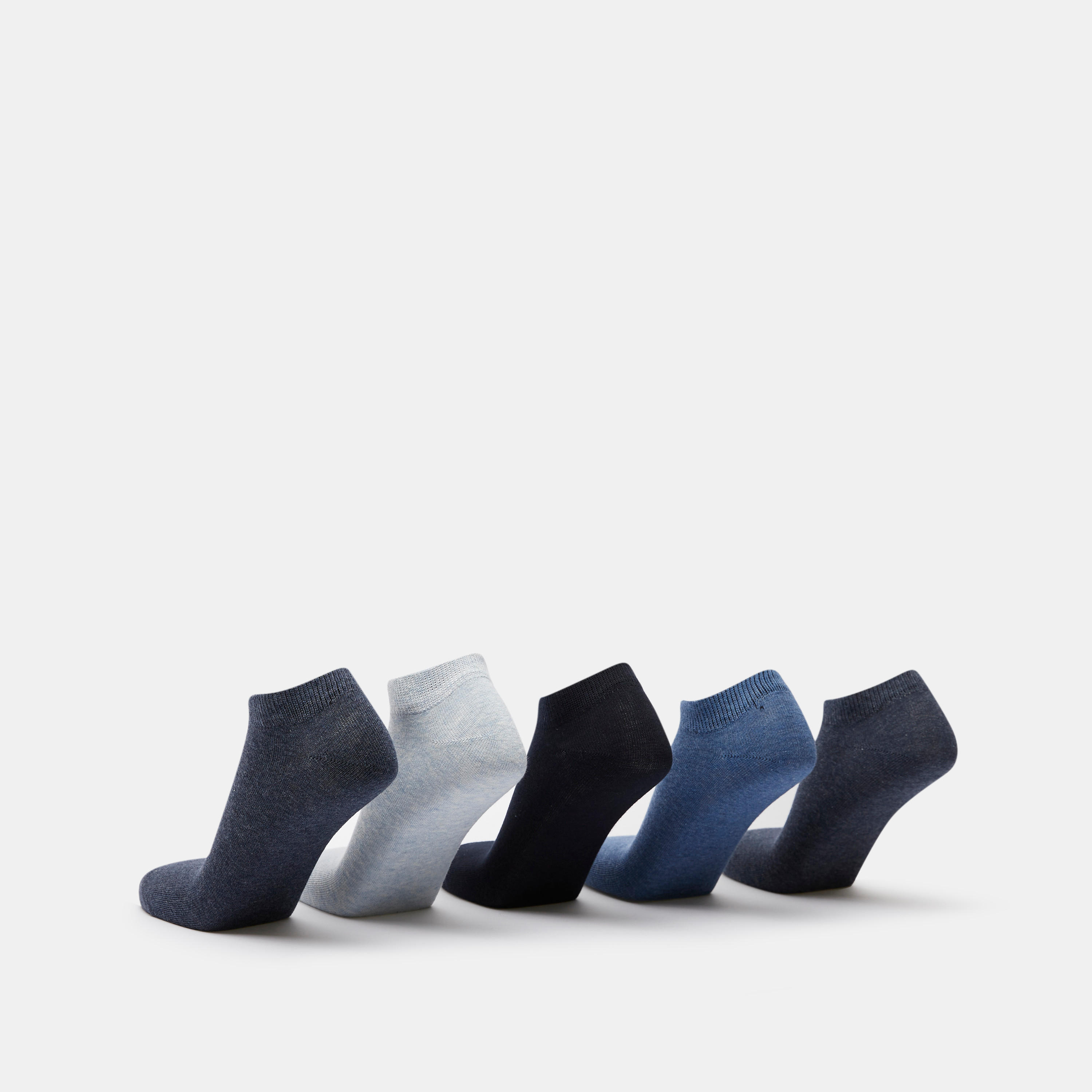 Solid Ankle Length Socks - Set of 5-men-socks-image-2