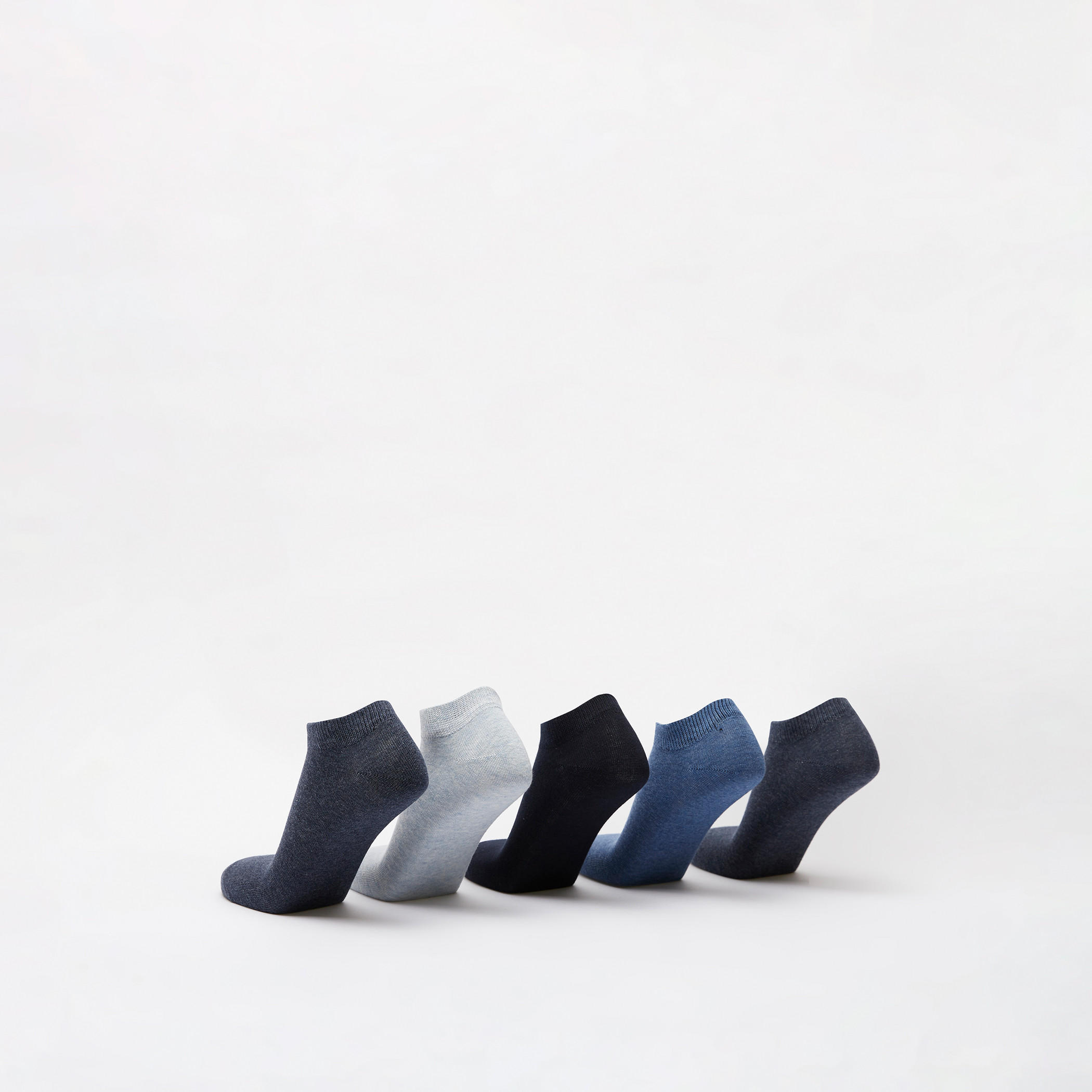 طقم جوارب 5 أزواج سادة بطول الكاحل-men-socks-image-3