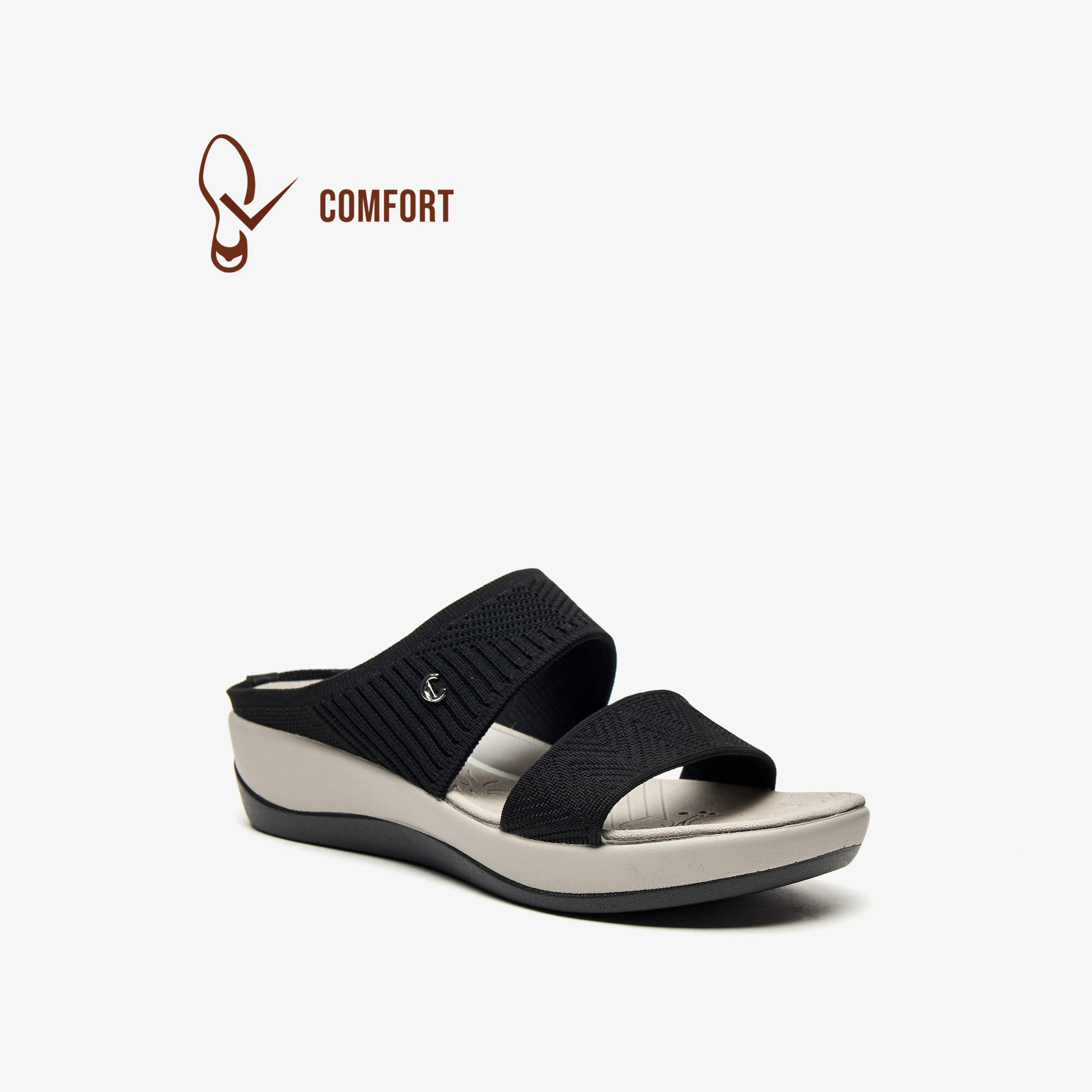 Le Confort Mesh Slip-On Strap Sandals with Flatform Heels-women-shoes-sandals-heeled-image-1