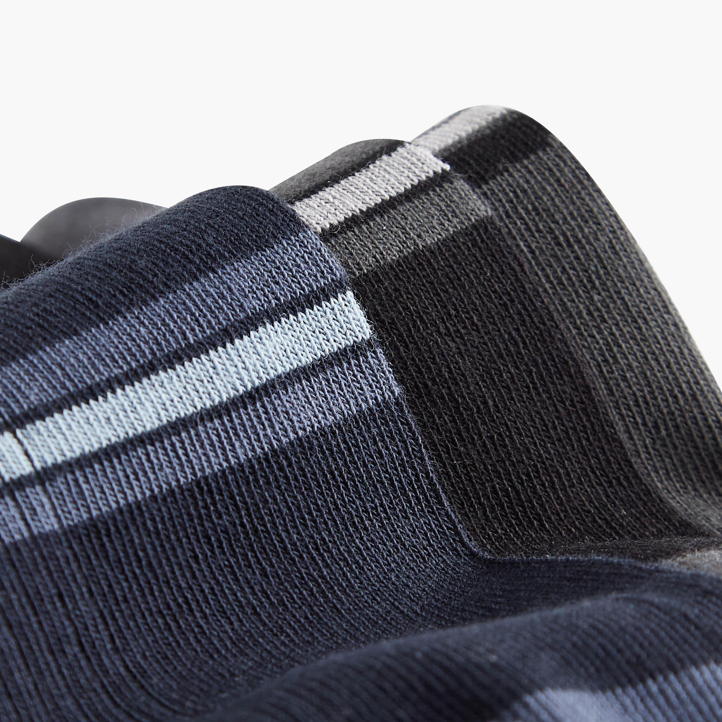 Duchini Striped Ankle Length Socks - Set of 5-men-socks-image-4