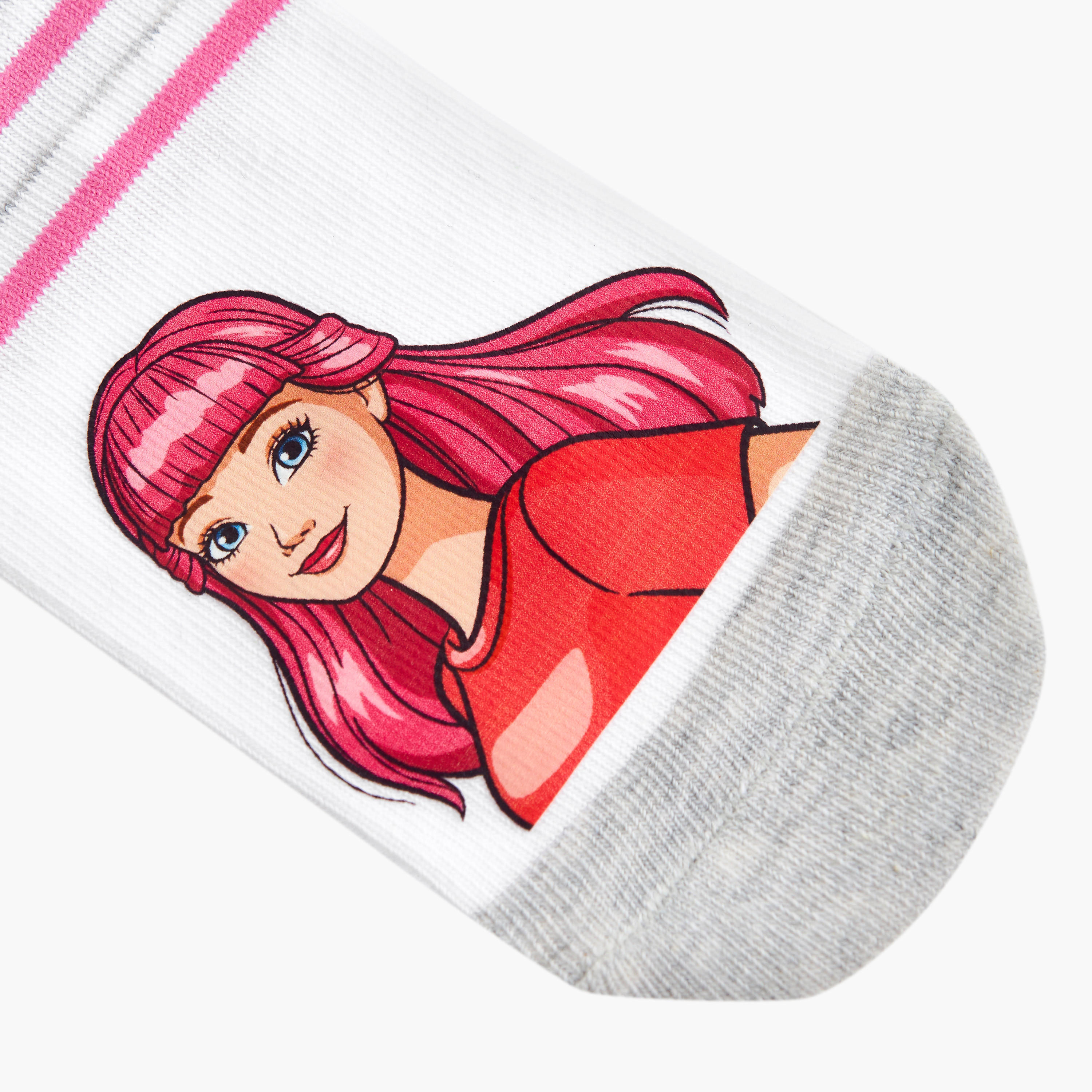 Pack of 5 Barbie Girls Socks Ankle Length Printed-girls-accessories-socks-image-3