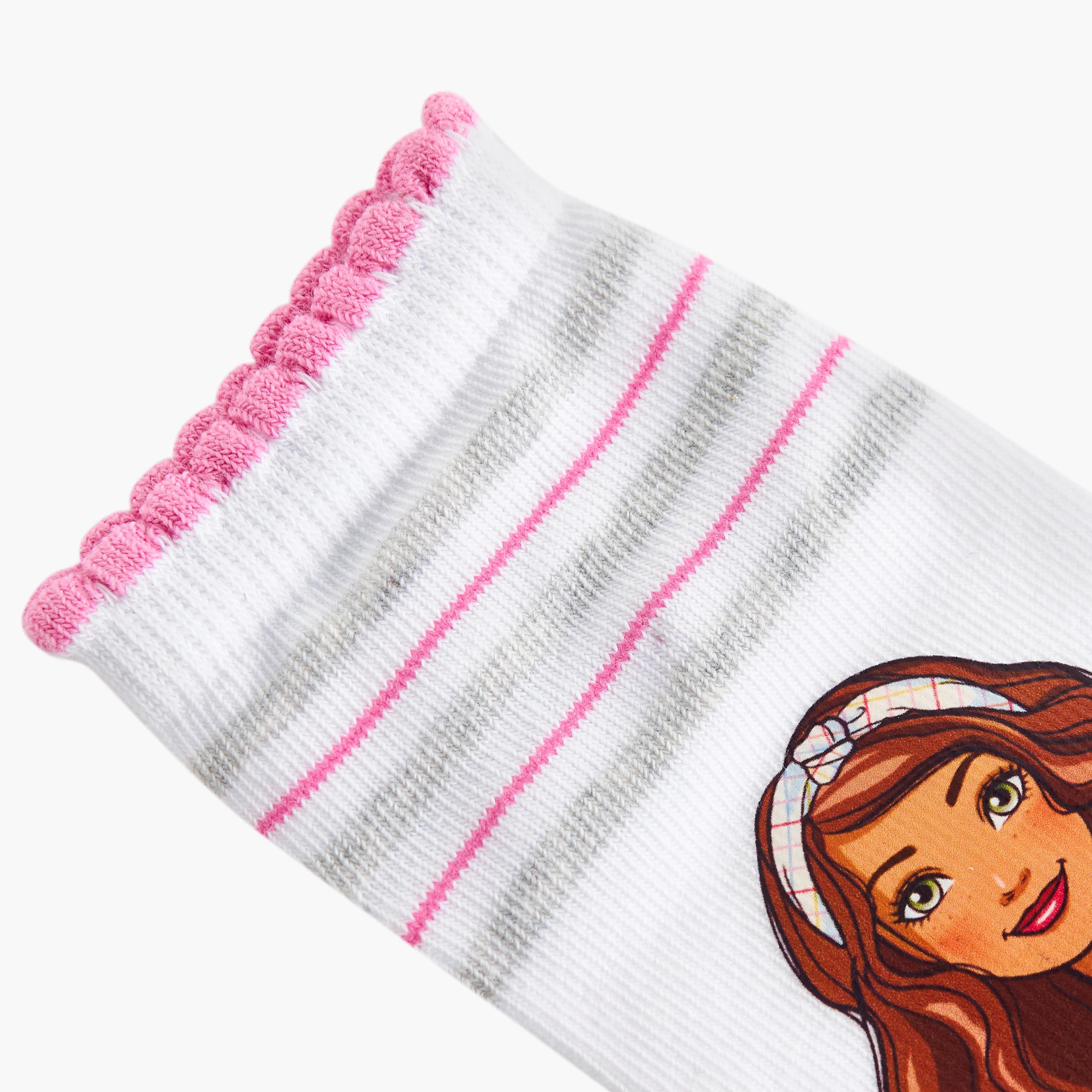 Pack of 5 Barbie Girls Socks Ankle Length Printed-girls-accessories-socks-image-5
