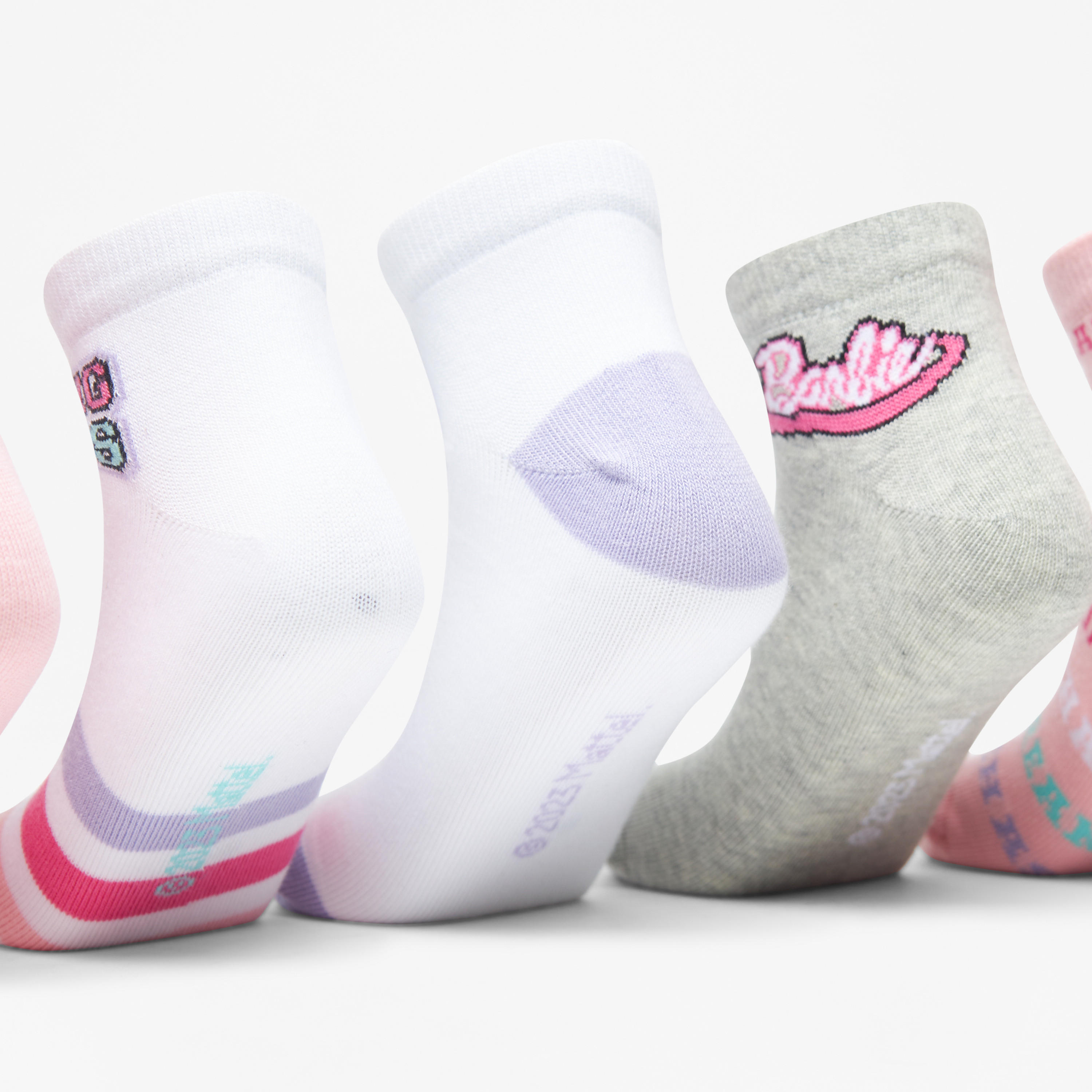 Barbie Printed Ankle Length Socks - Set of 5-girls-accessories-socks-image-2
