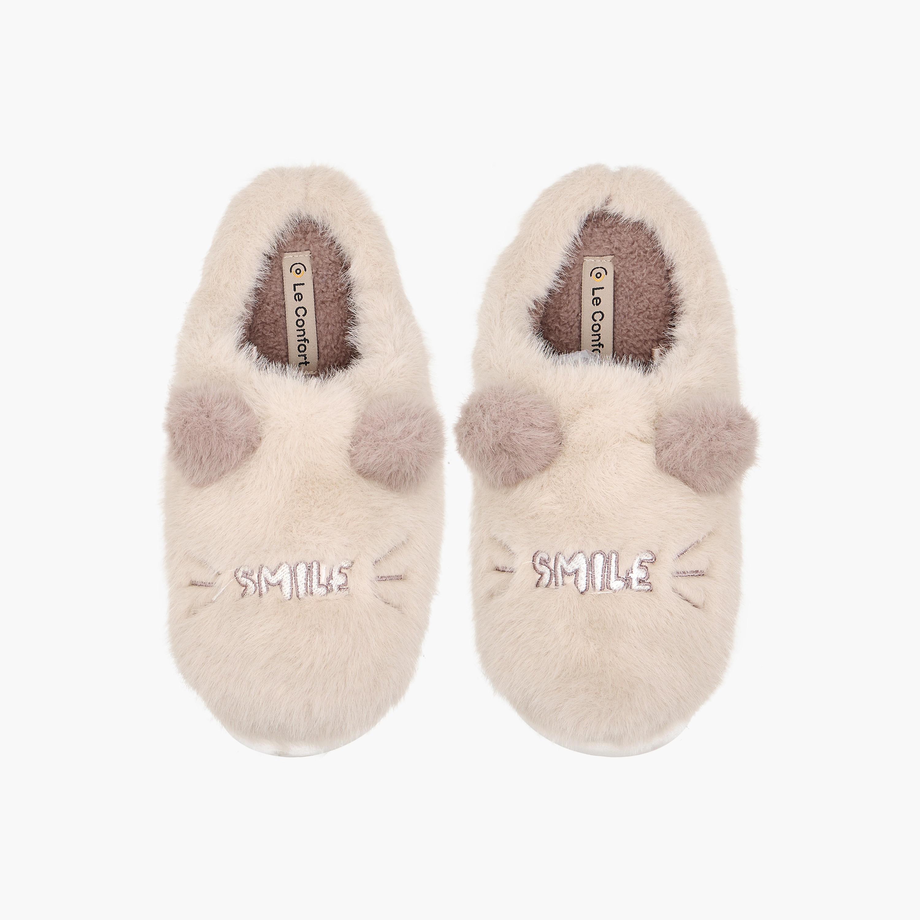 Le Confort Ear Applique Faux Fur Bedroom Slippers-women-shoes-bedroomslippers-image-1