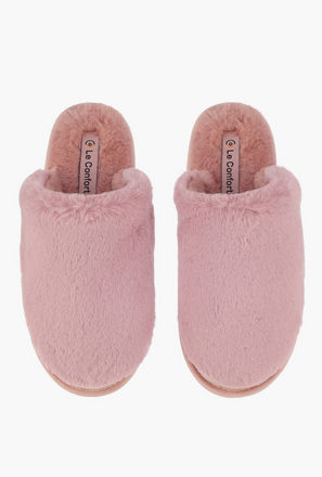حذاء ميول فرو صناعي للمنزل بملمس بارز للنساء من لو كونفورت-women-shoes-bedroomslippers-image-1