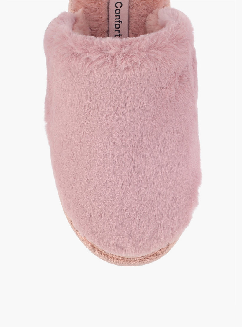 حذاء ميول فرو صناعي للمنزل بملمس بارز للنساء من لو كونفورت-women-shoes-bedroomslippers-image-3