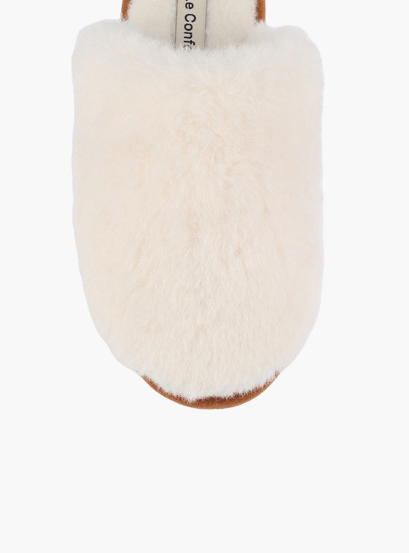 حذاء ميول فرو صناعي للمنزل بملمس بارز للنساء من لو كونفورت-women-shoes-bedroomslippers-image-3