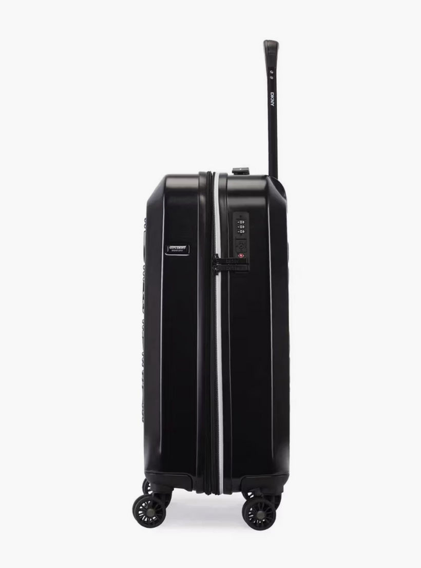 DKNY Logo Embossed Hardcase Luggage Trolley with Retractable Handle - 20 inches Cabin Bag-travel-luggagesandbags-luggage-image-5