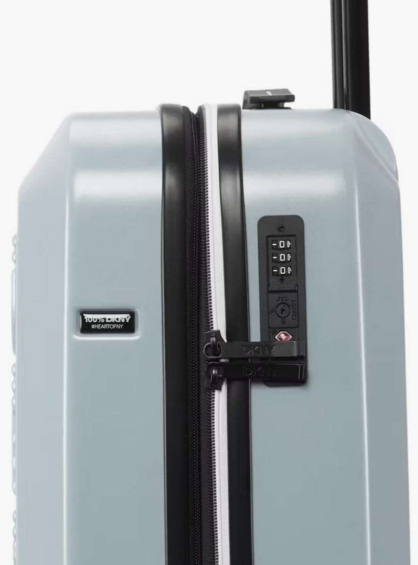 DKNY Logo Embossed Hardcase Luggage Trolley with Retractable Handle - 20 inches Cabin Bag-travel-luggagesandbags-luggage-image-7
