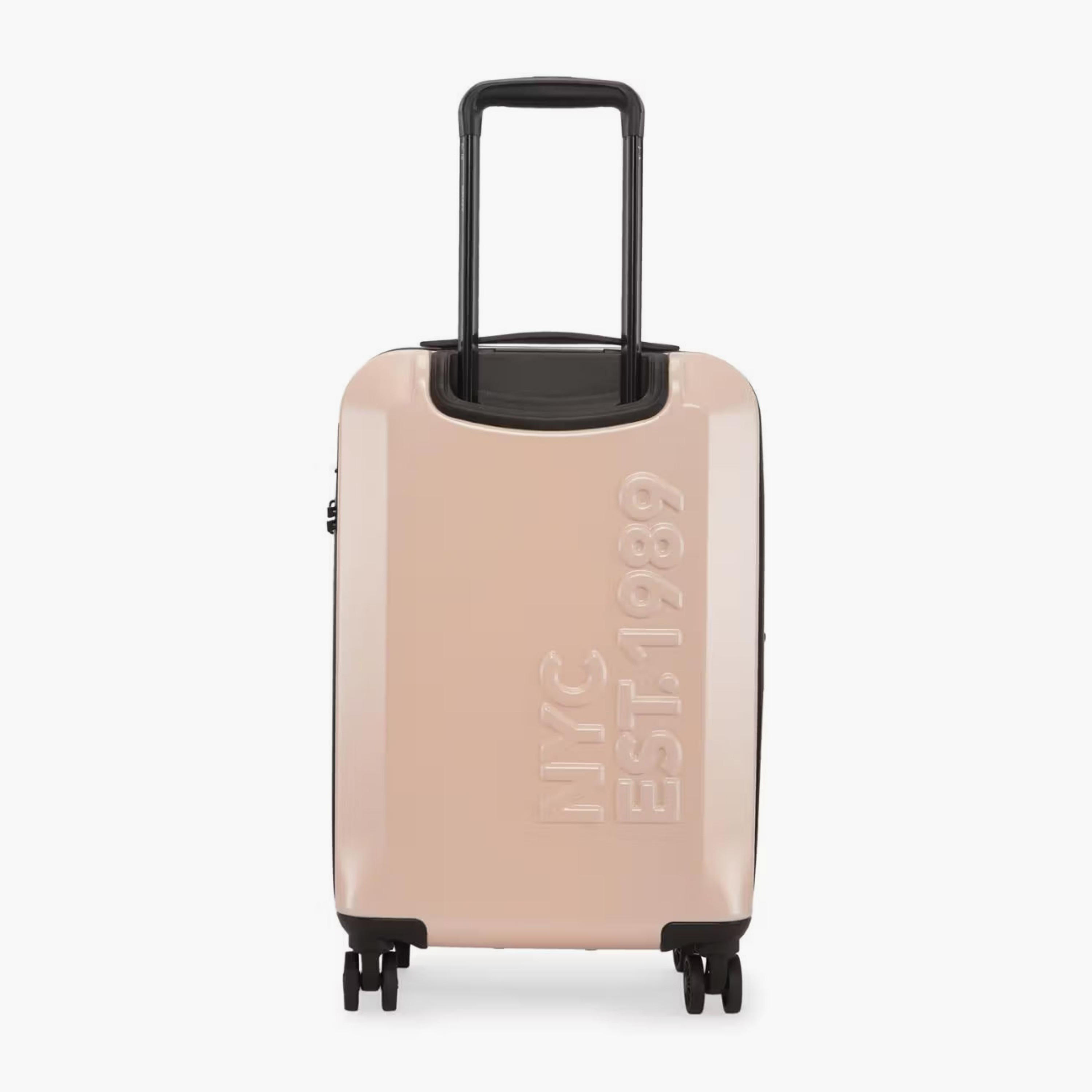 DKNY Logo Embossed Hardcase Luggage Trolley with Retractable Handle - 20 inches Cabin Bag-travel-luggagesandbags-luggage-image-3