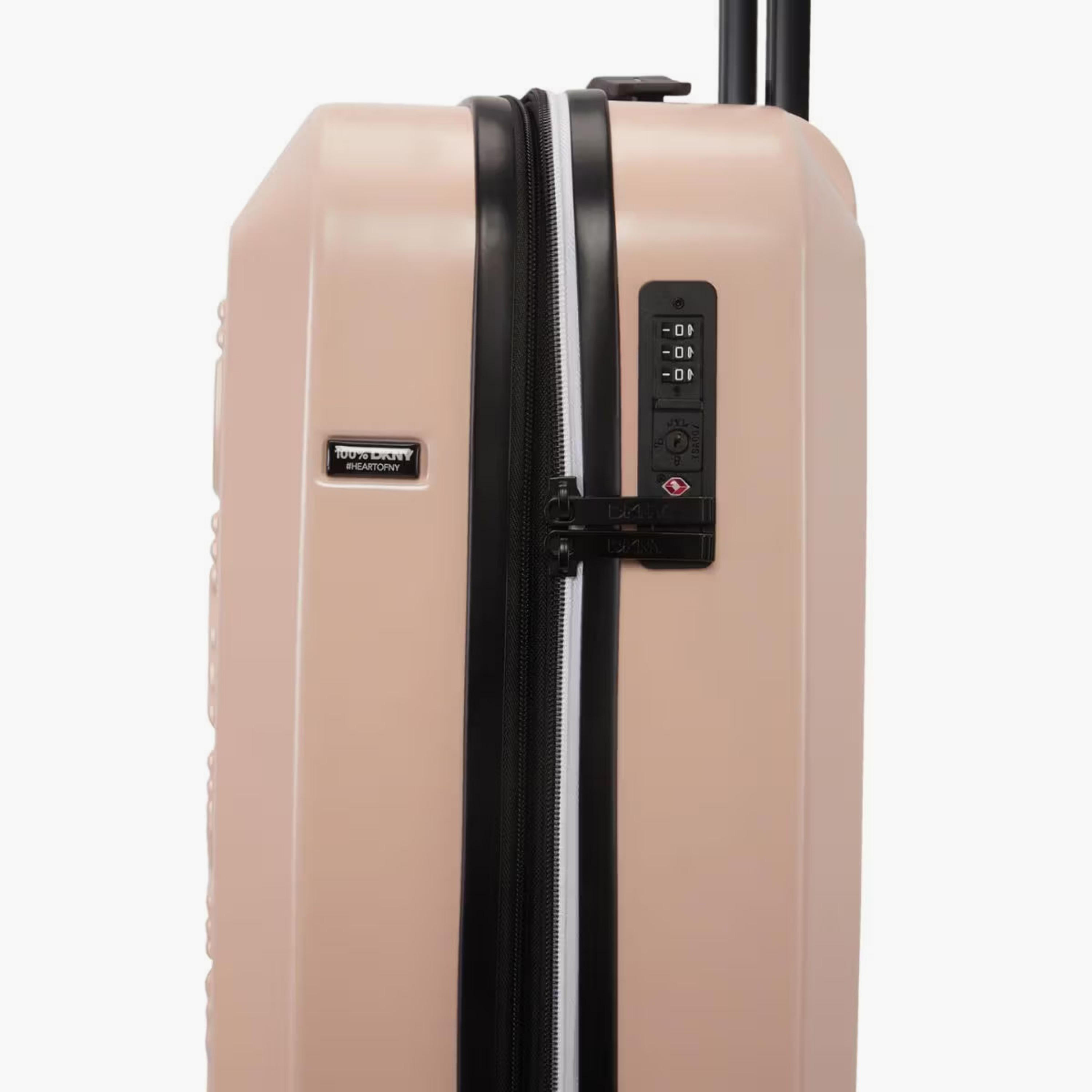 DKNY Logo Embossed Hardcase Luggage Trolley with Retractable Handle - 20 inches Cabin Bag-travel-luggagesandbags-luggage-image-7