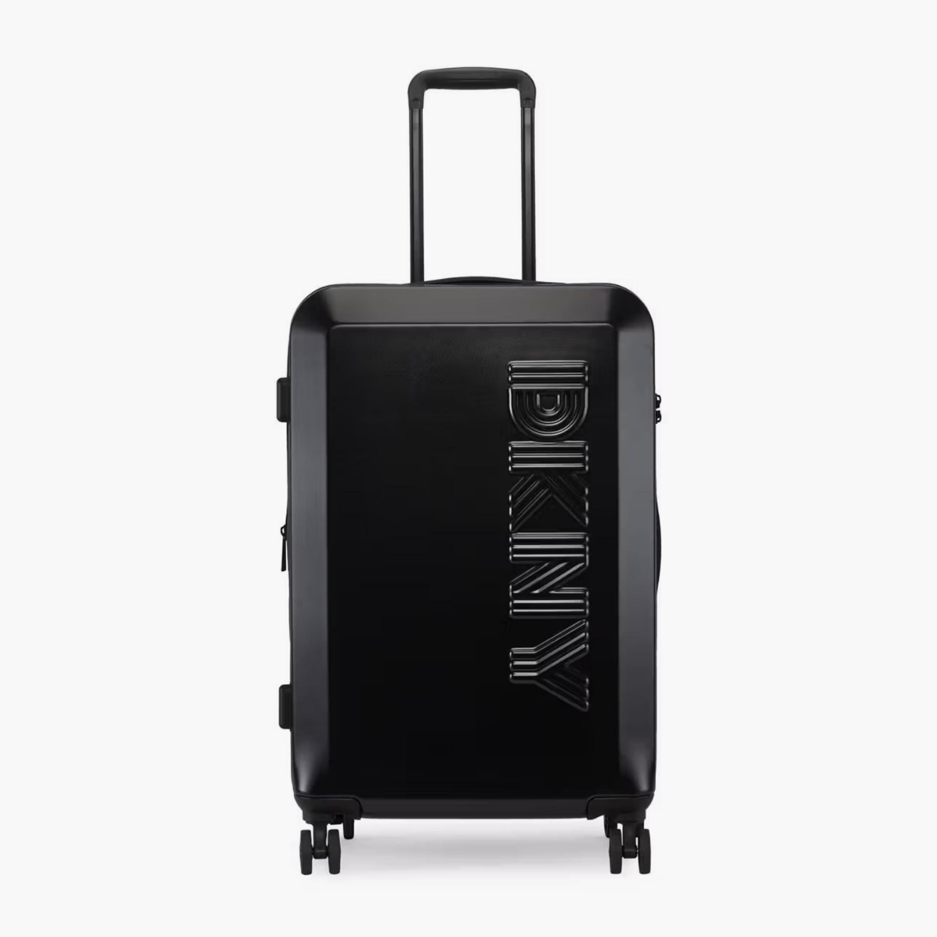 DKNY Logo Embossed Hardcase Luggage Trolley with Retractable Handle - 24 inches Check-In Bag-travel-luggagesandbags-luggage-image-2