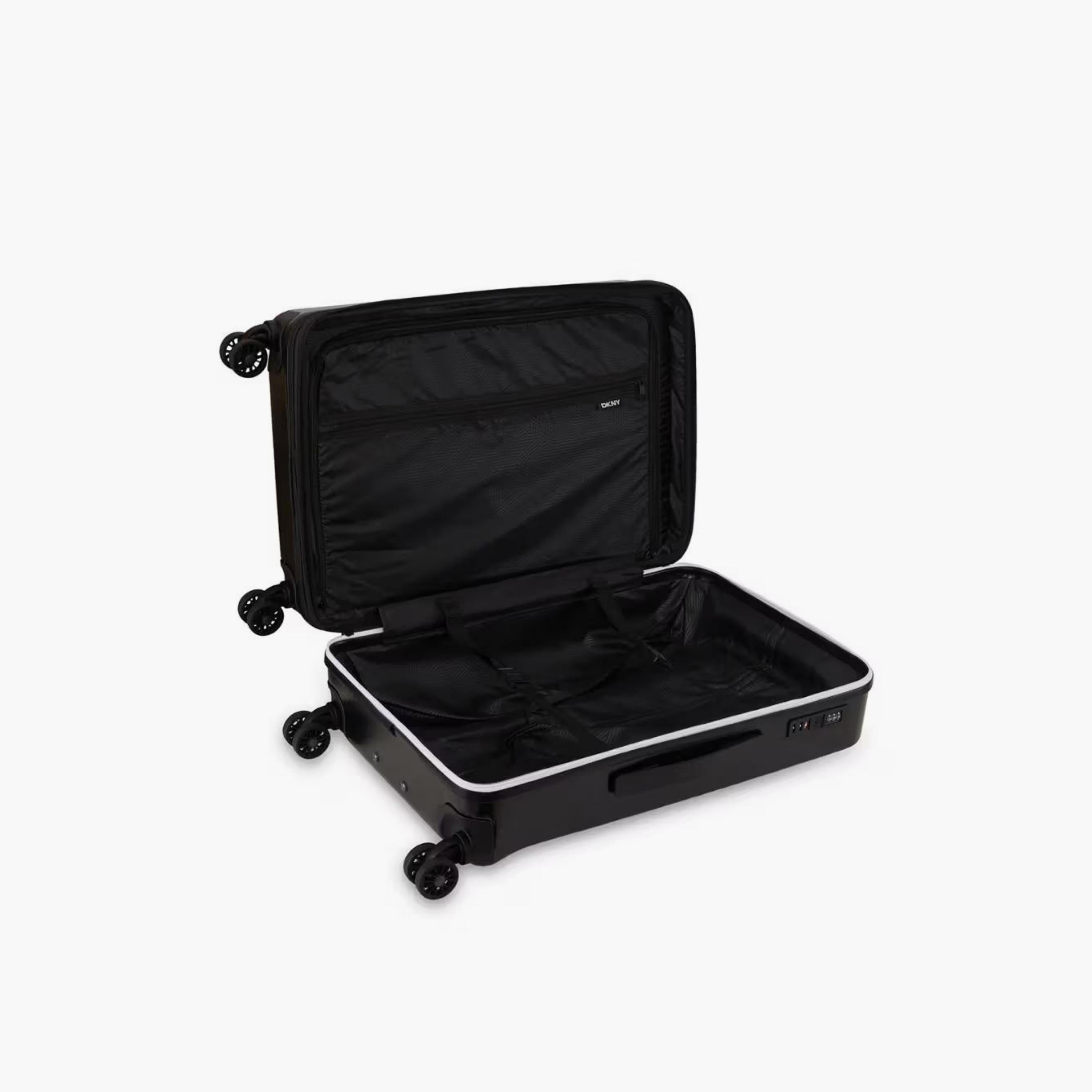 DKNY Logo Embossed Hardcase Luggage Trolley with Retractable Handle - 24 inches Check-In Bag-travel-luggagesandbags-luggage-image-4
