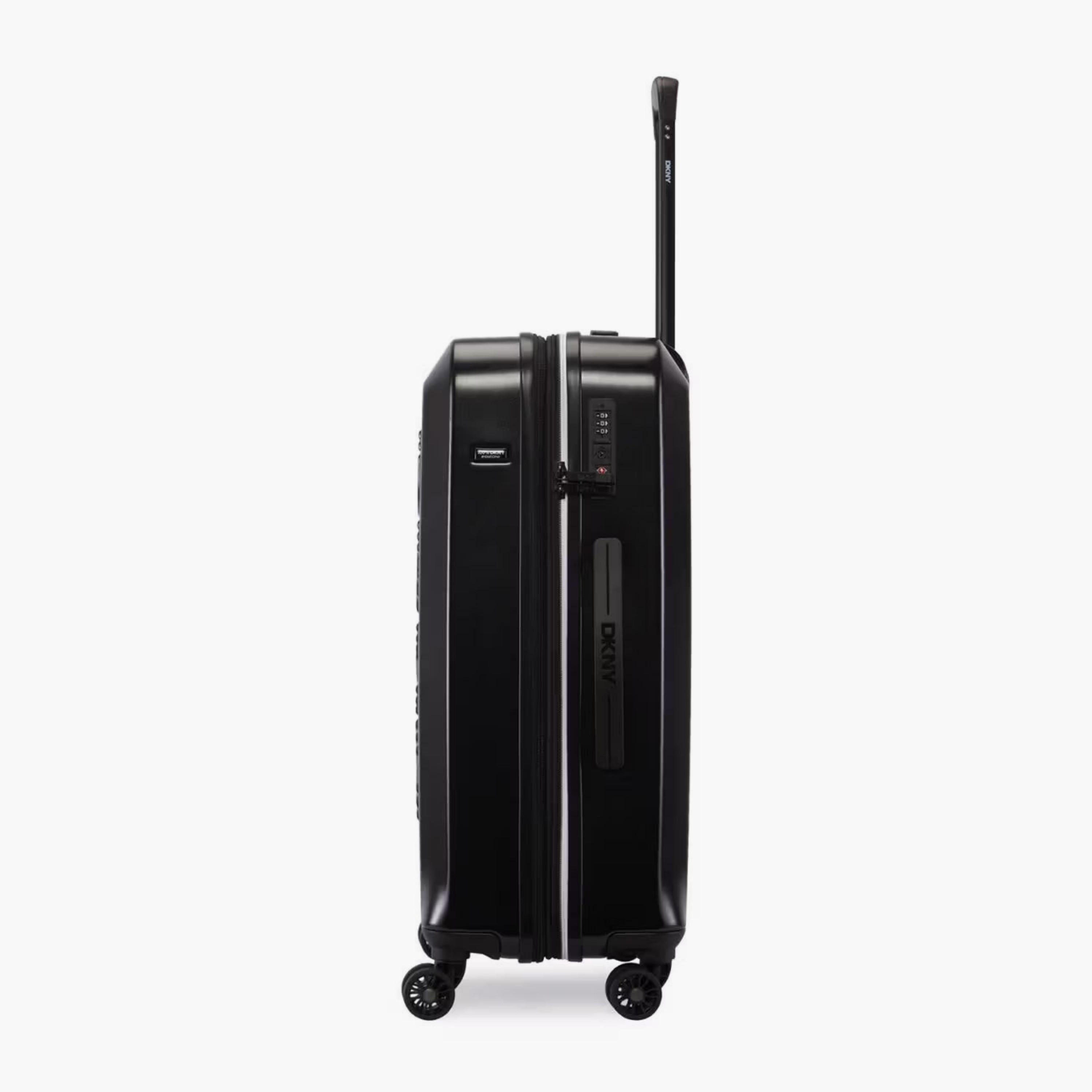 DKNY Logo Embossed Hardcase Luggage Trolley with Retractable Handle - 24 inches Check-In Bag-travel-luggagesandbags-luggage-image-5