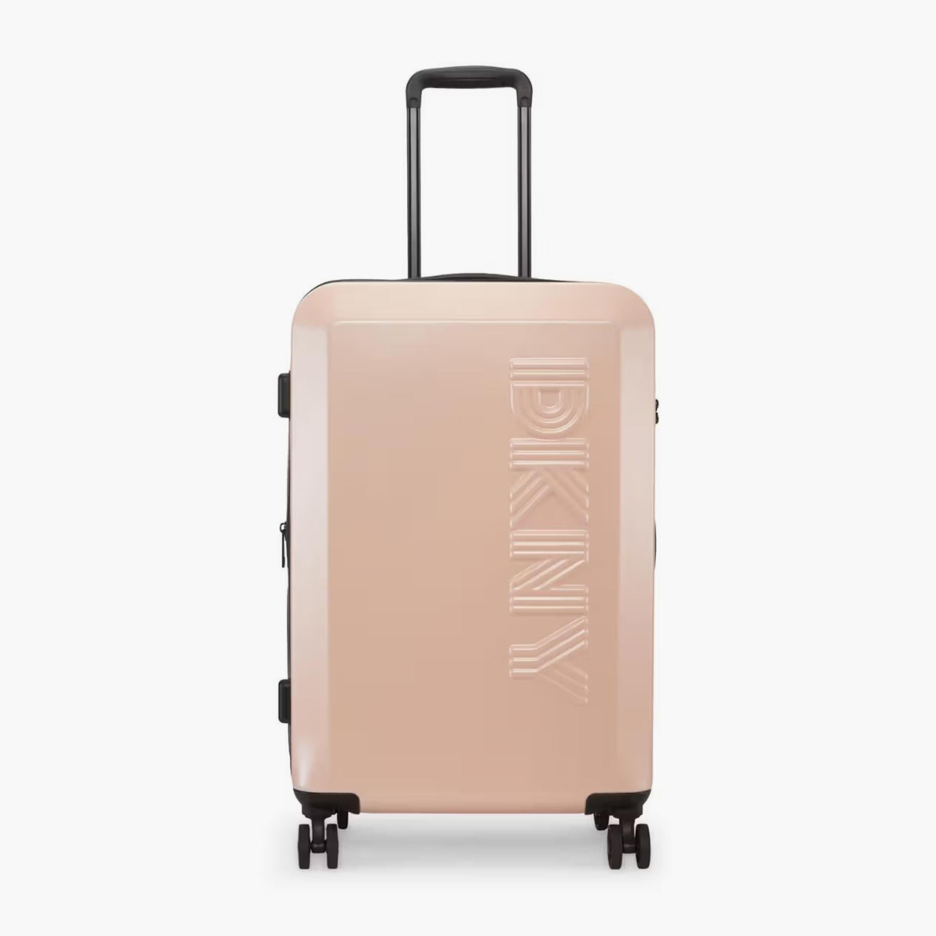 DKNY Logo Embossed Hardcase Luggage Trolley with Retractable Handle - 24 inches Check-In Bag-travel-luggagesandbags-luggage-image-2