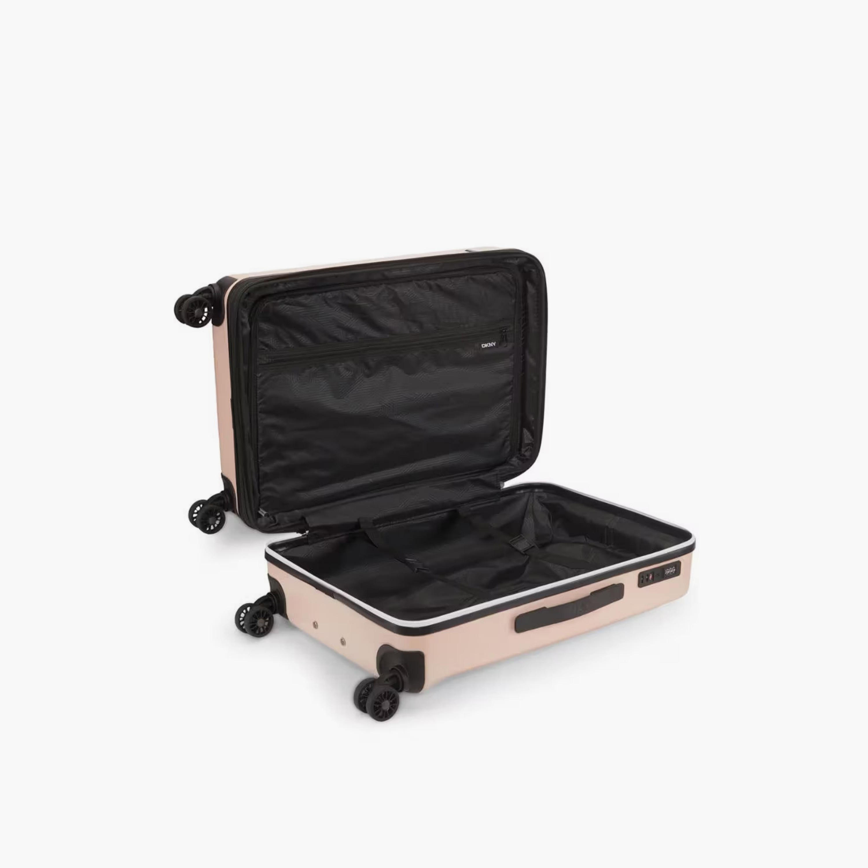 DKNY Logo Embossed Hardcase Luggage Trolley with Retractable Handle - 24 inches Check-In Bag-travel-luggagesandbags-luggage-image-4