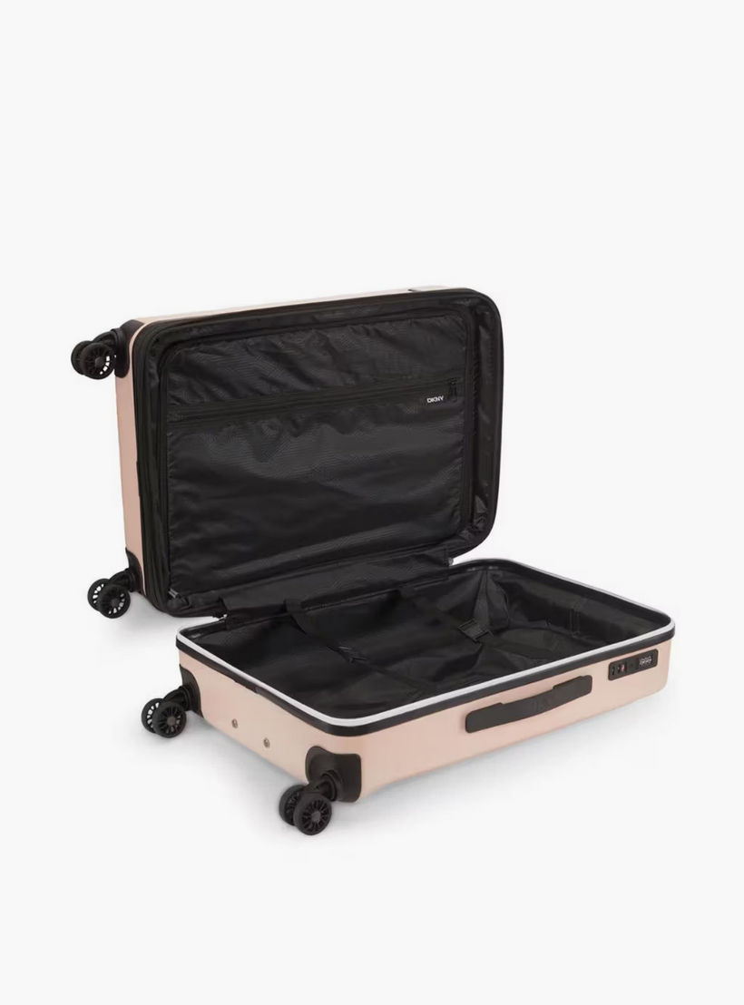 DKNY Logo Embossed Hardcase Luggage Trolley with Retractable Handle - 24 inches Check-In Bag-travel-luggagesandbags-luggage-image-4