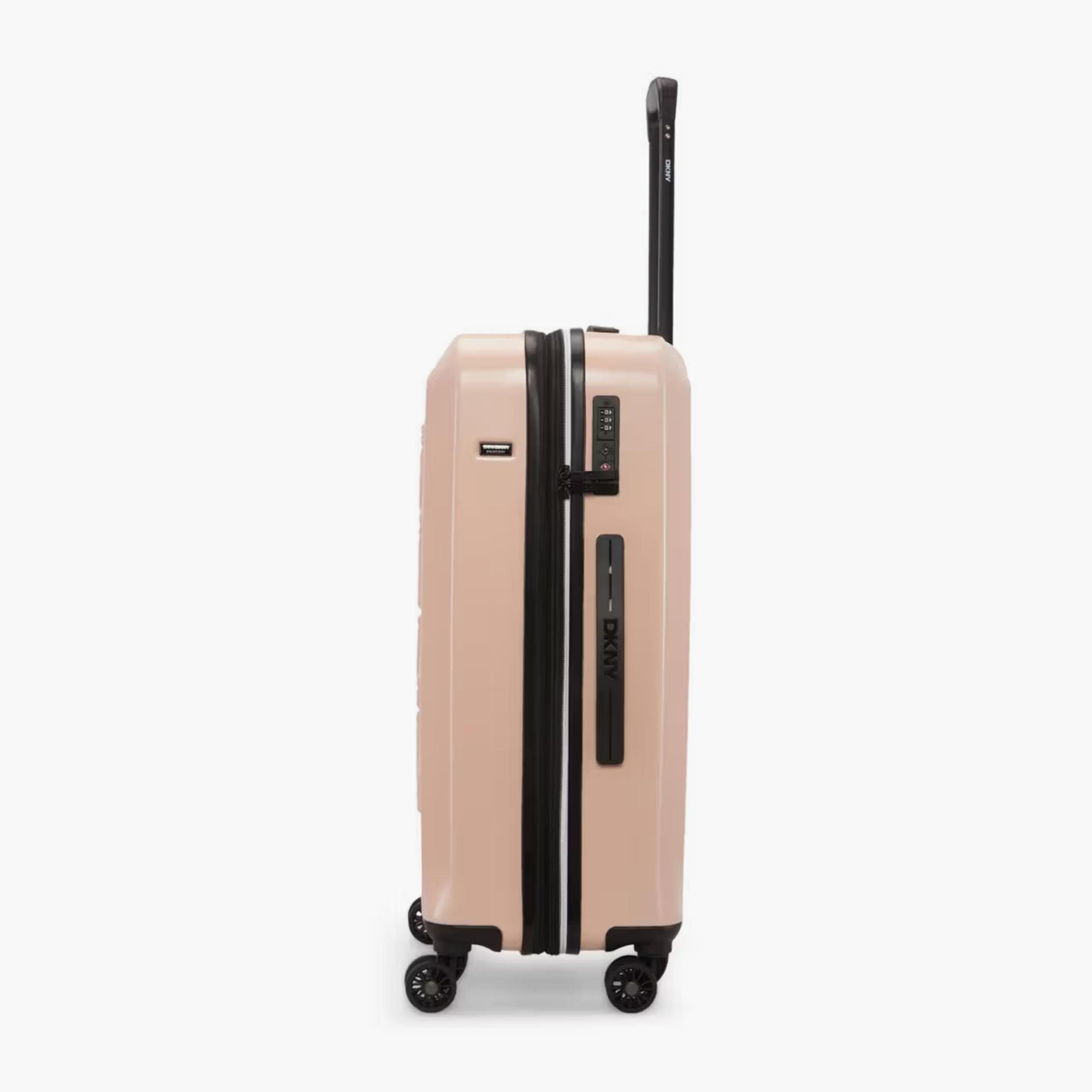 DKNY Logo Embossed Hardcase Luggage Trolley with Retractable Handle - 24 inches Check-In Bag-travel-luggagesandbags-luggage-image-5