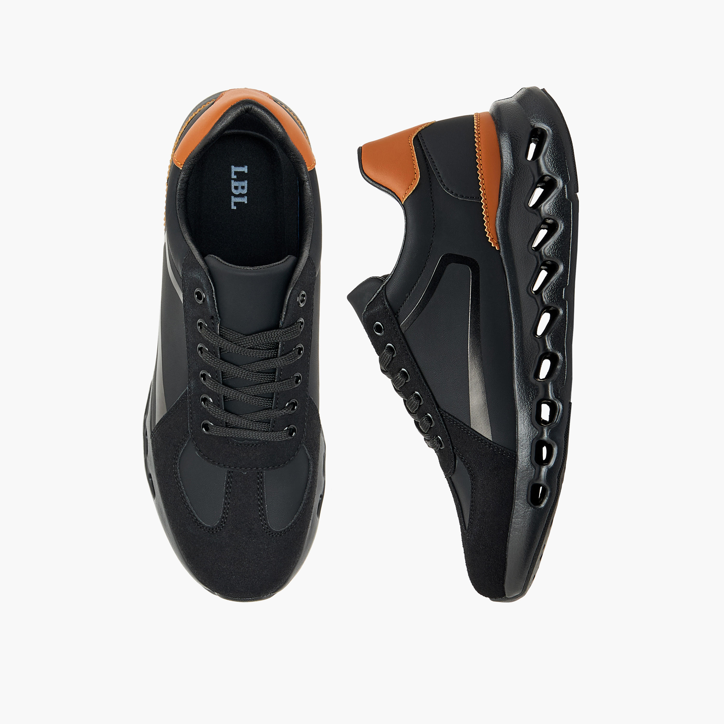 LBL by Shoexpress Panelled Ankle Sneakers with Lace-Up Closure-men-shoes-sneakers-image-1