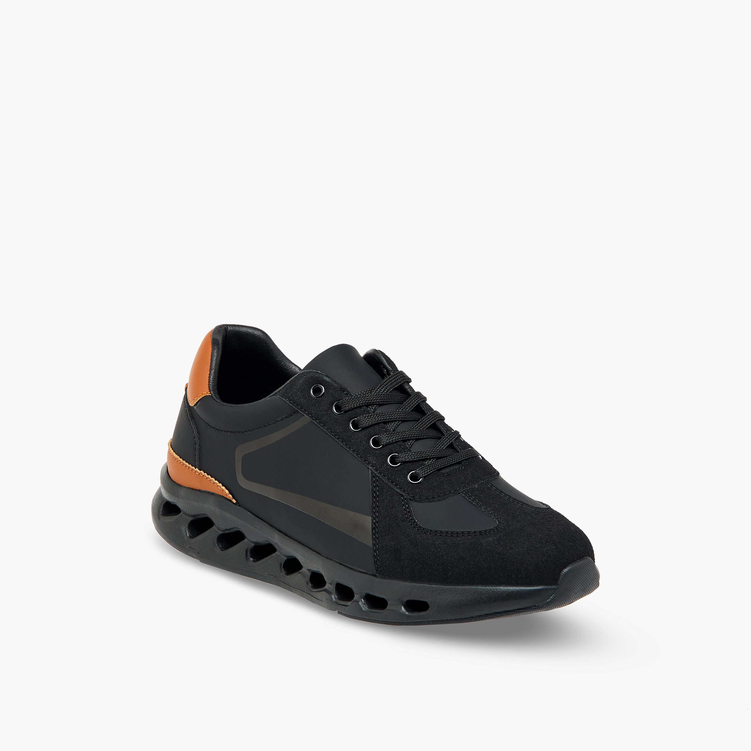 LBL by Shoexpress Panelled Ankle Sneakers with Lace-Up Closure-men-shoes-sneakers-image-2