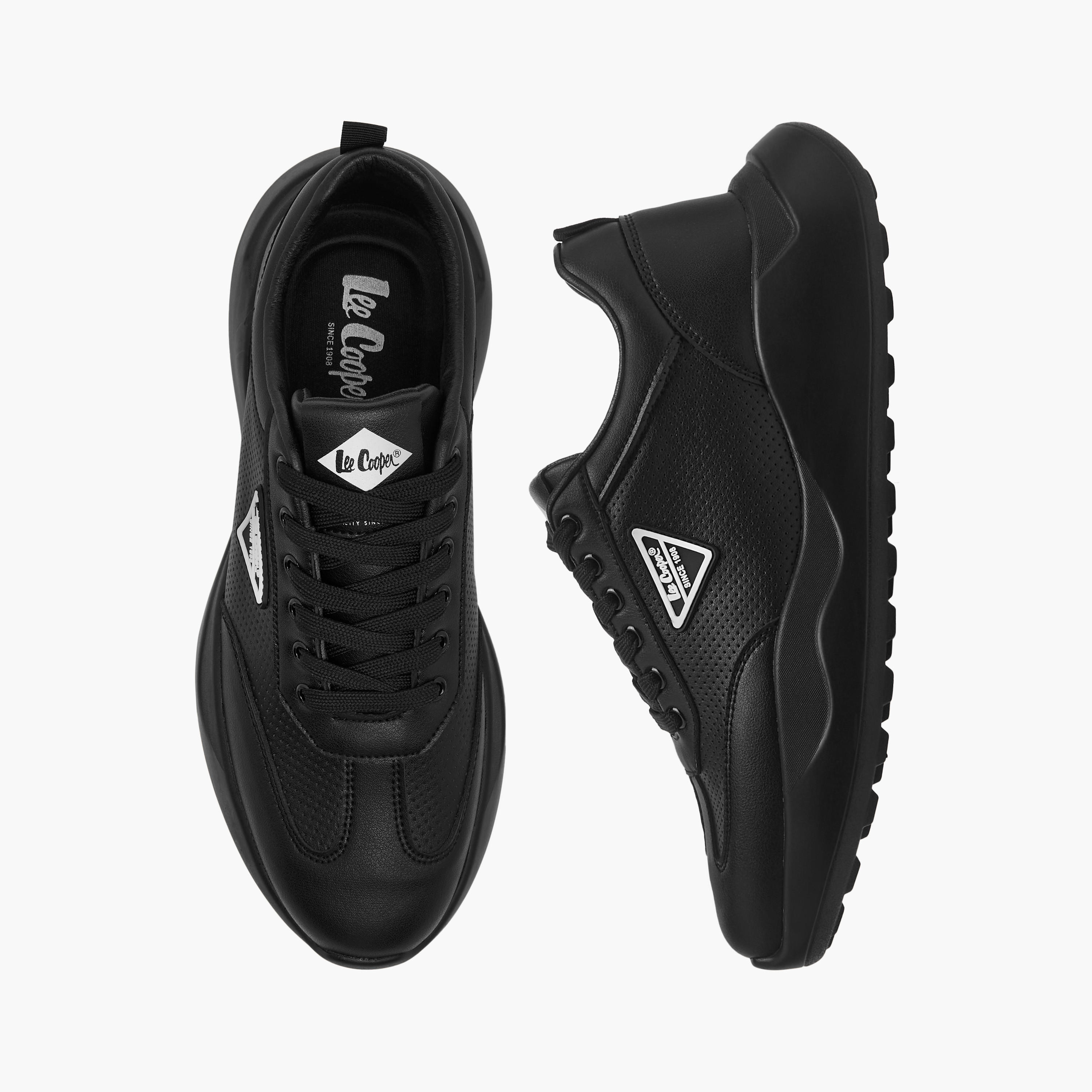 Lee Cooper Men's Perforated Sneakers with Lace-Up Closure-men-shoes-sneakers-image-1