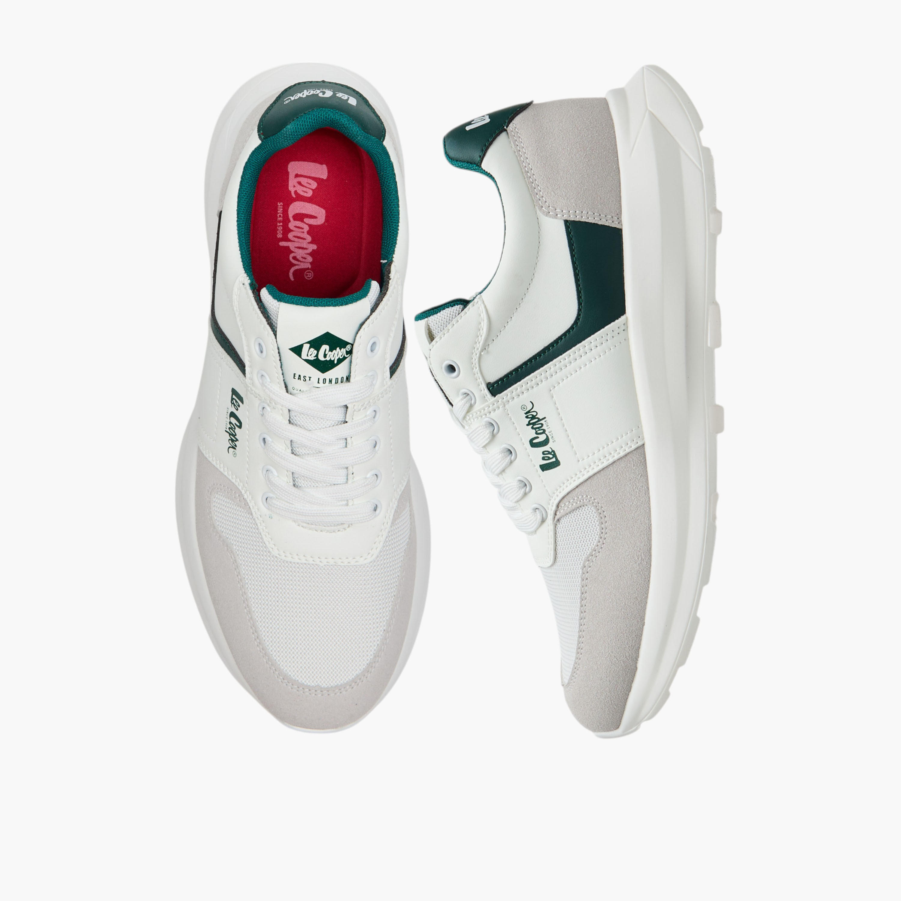 Lee Cooper Men's Panelled Sneakers with Lace-Up Closure-men-shoes-sneakers-image-1