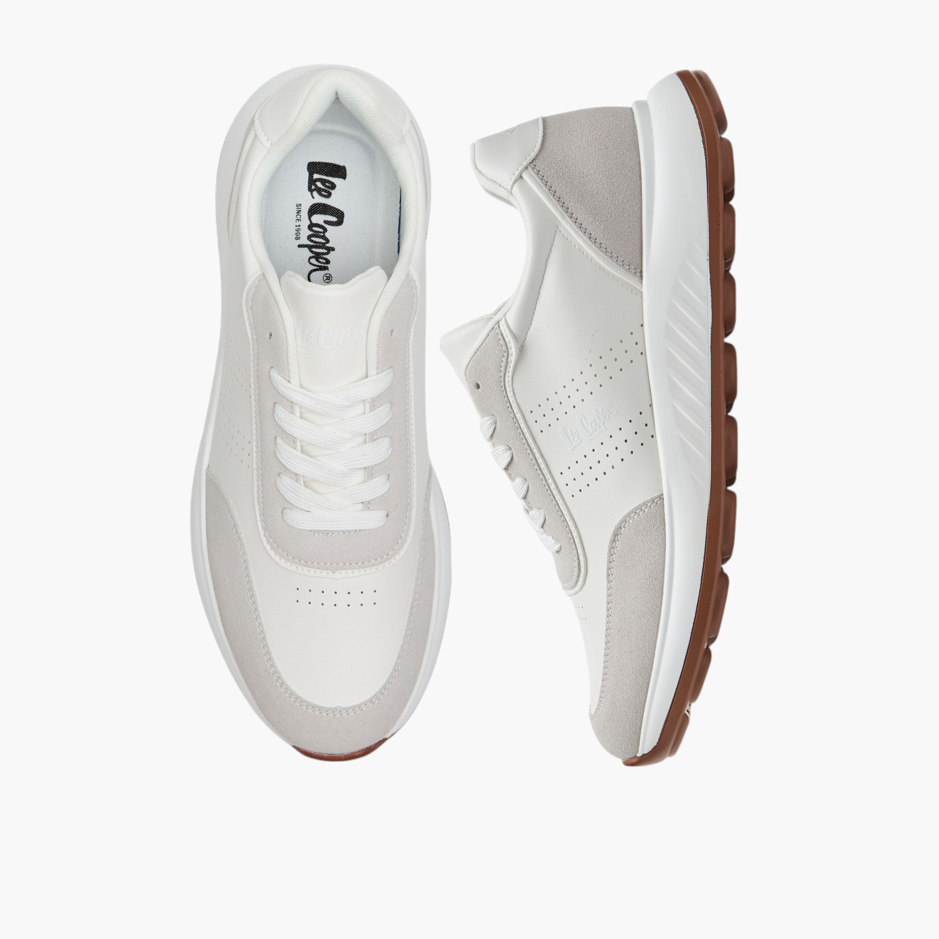 Lee Cooper Men's Panelled Sneakers with Lace-Up Closure-men-shoes-sneakers-image-1