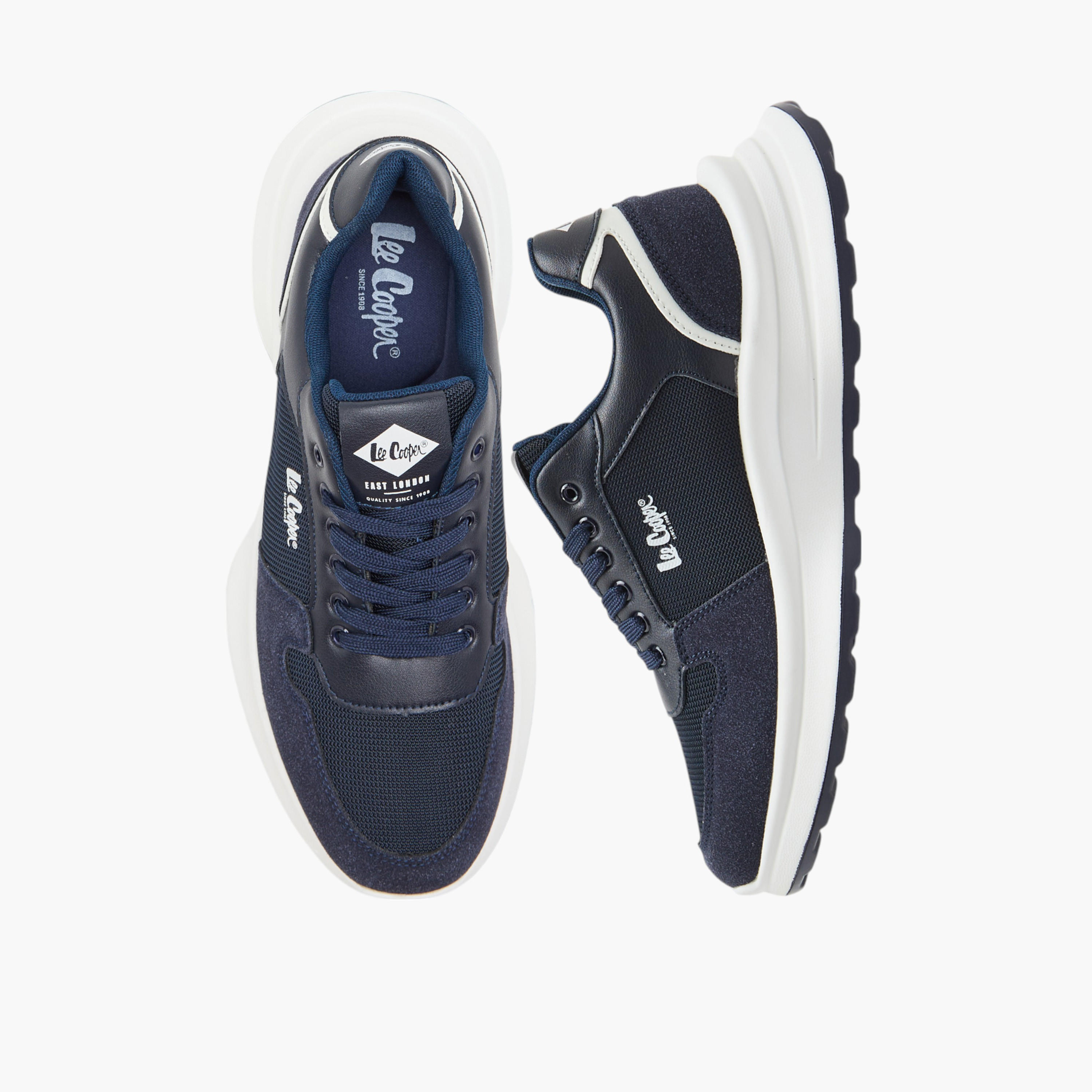 Lee Cooper Men's Panelled Lace-Up Sneakers-men-shoes-sneakers-image-1