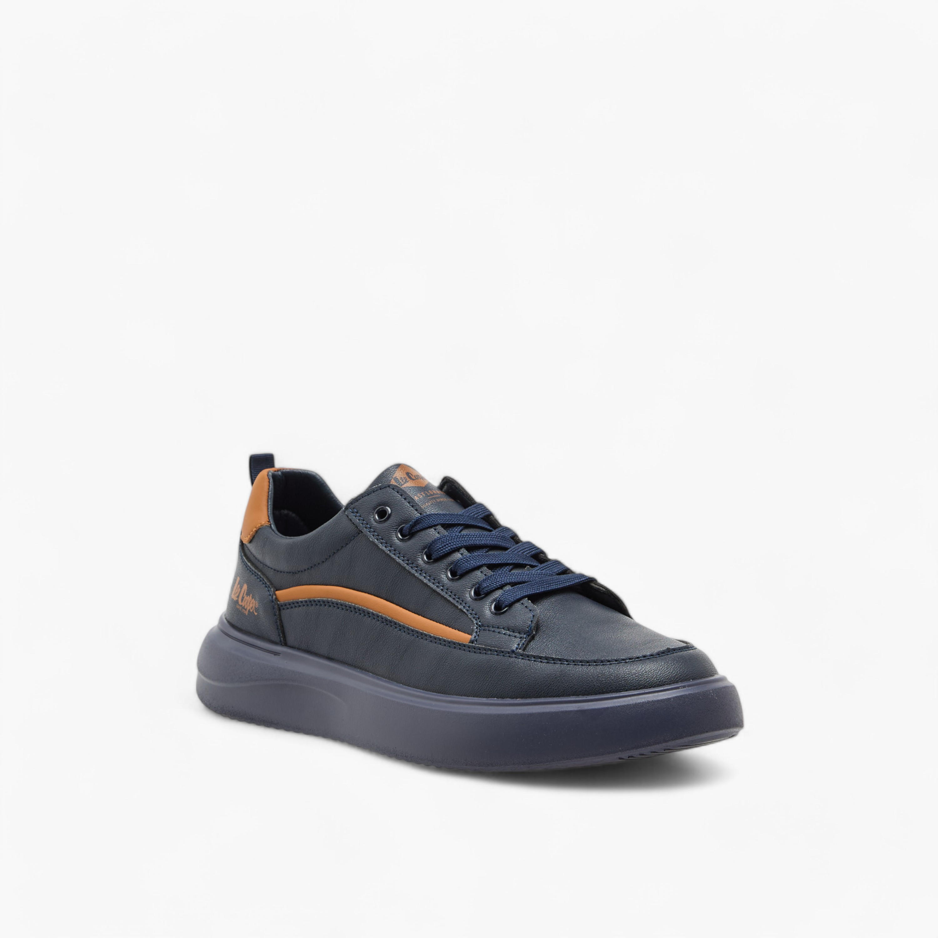Lee Cooper Men's Panelled Sneakers with Lace-Up Closure-men-shoes-sneakers-image-2