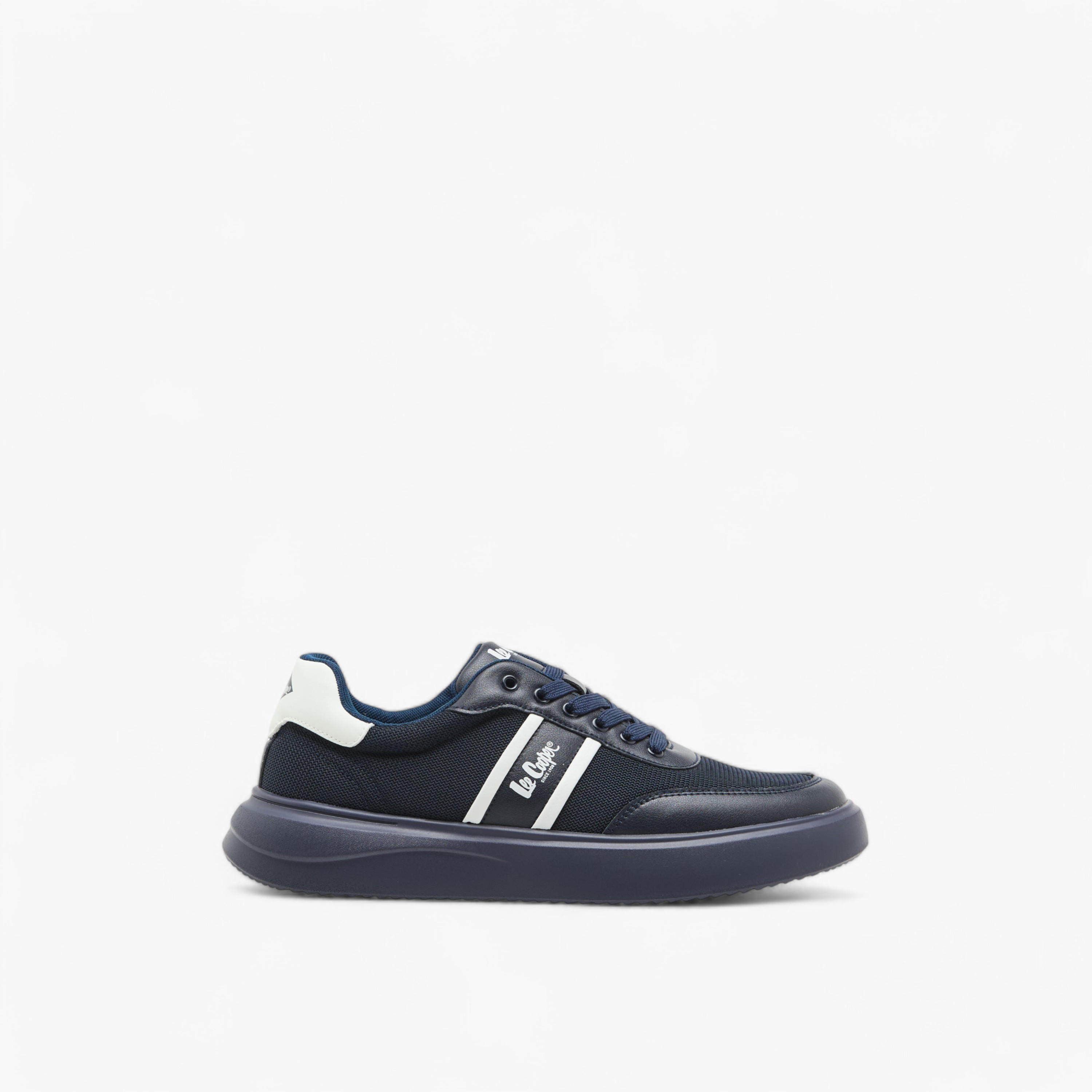 Lee Cooper Men's Logo Print Panelled Sneakers with Lace-Up Closure-men-shoes-sneakers-image-3