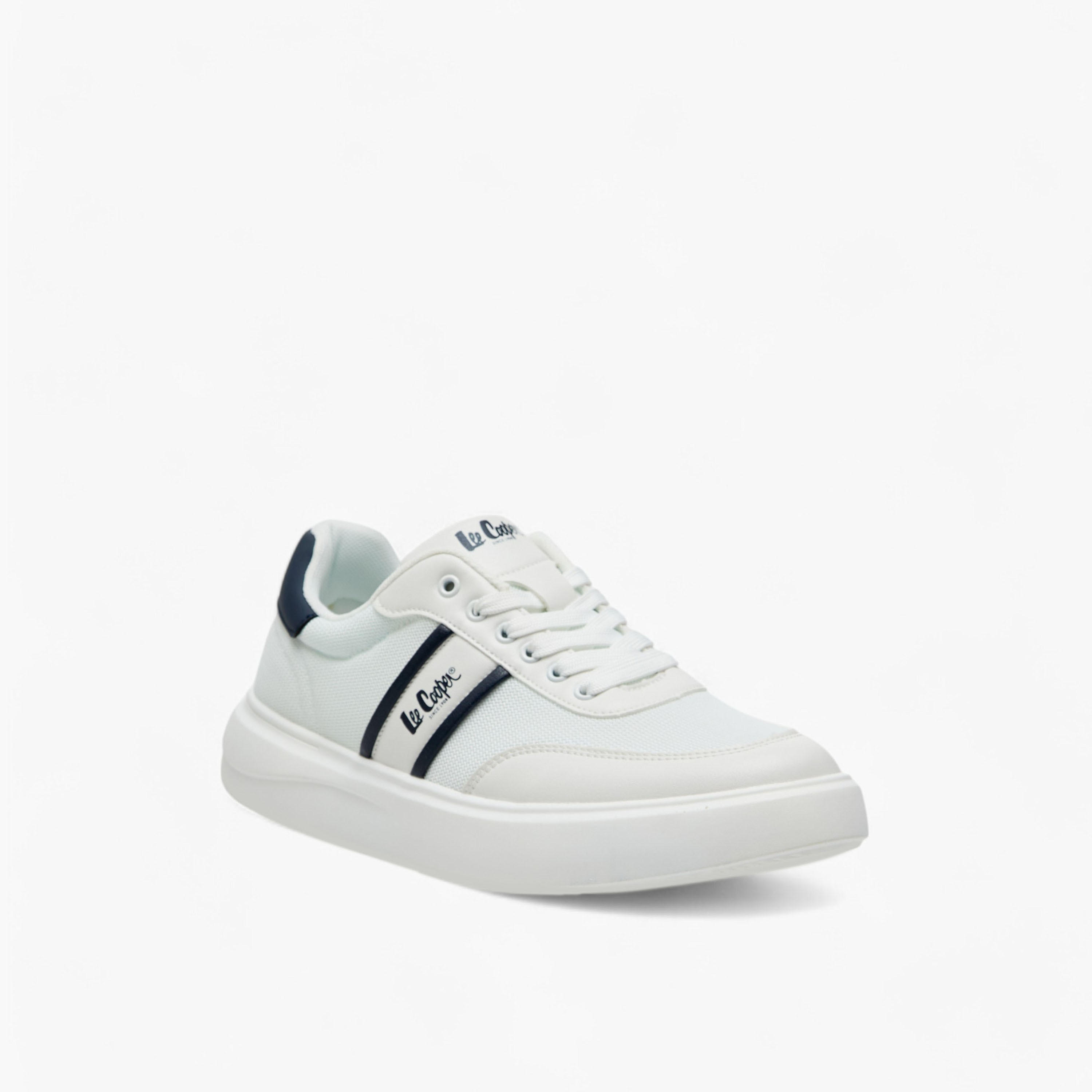 Lee Cooper Men's Logo Print Panelled Sneakers with Lace-Up Closure-men-shoes-sneakers-image-2